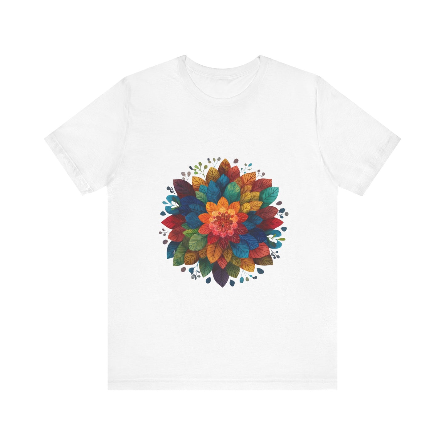 Vibrant Mandala Yoga Unisex Tee I Colorful Graphic T-Shirt I Nature Lover Gift I Yoga Self-Care Meditation Apparel