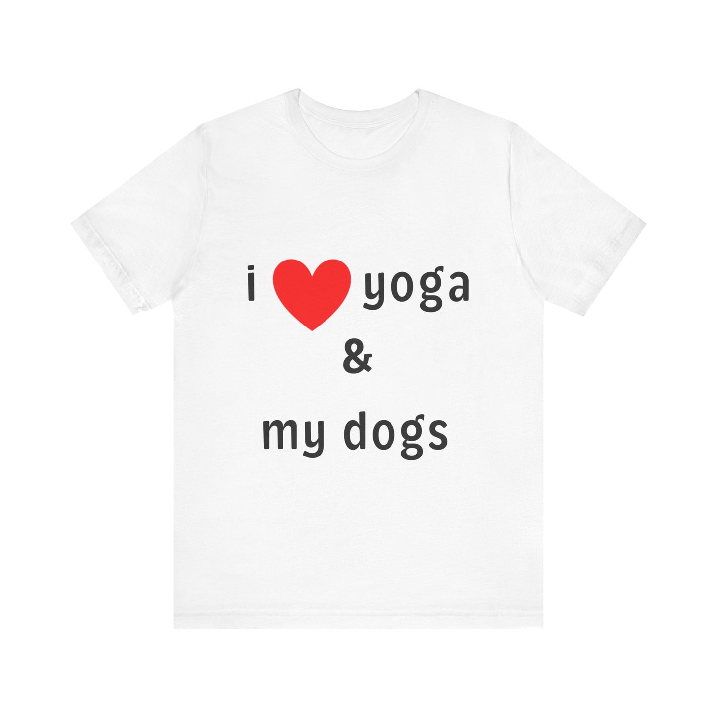 I Love Yoga & My Dogs Unisex Jersey Tee - Perfect Gift for Yoga Enthusiasts and Dog Lovers