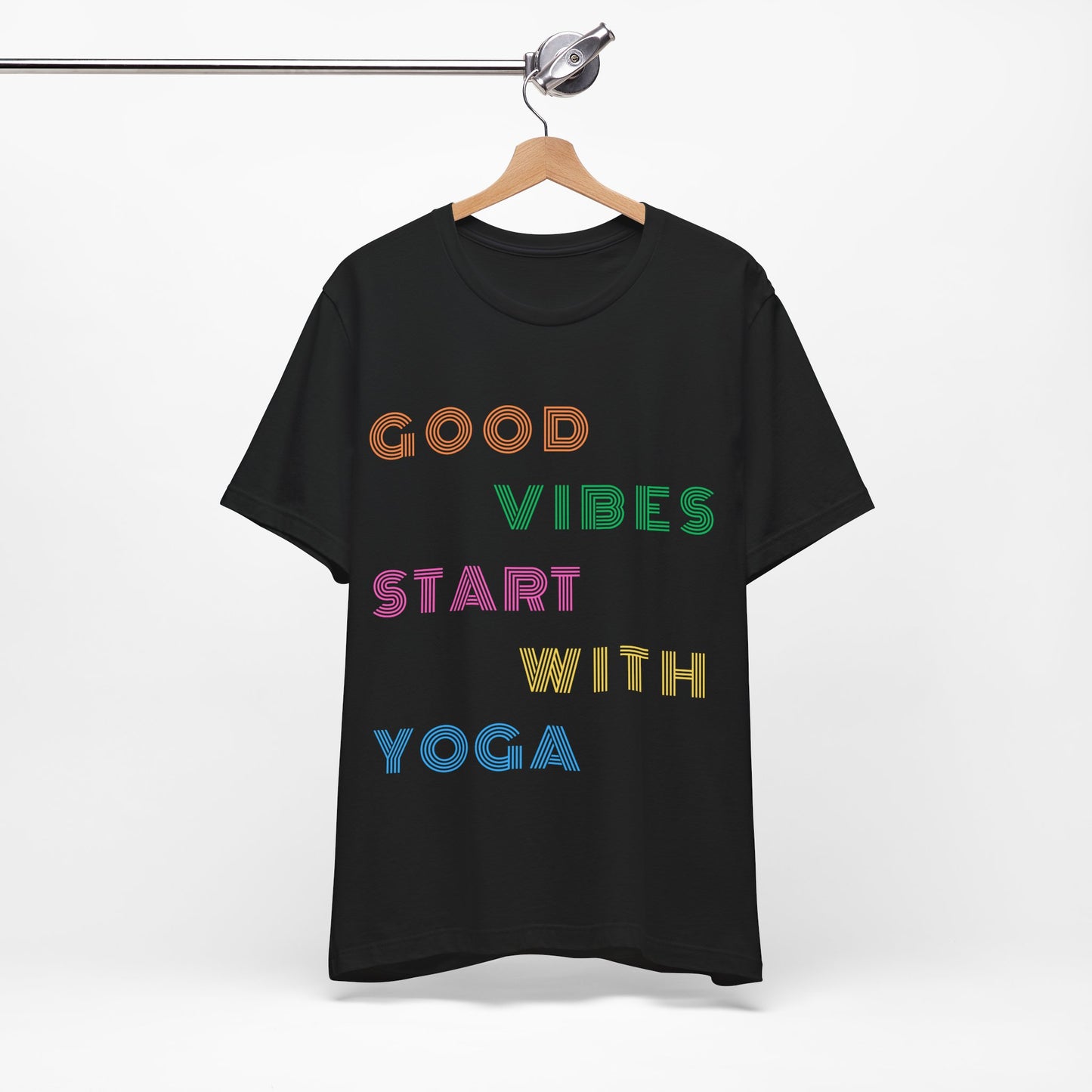 Good Vibes Start With Yoga Tee I Unisex Yoga T-Shirt I Wellness Gift for Yogis I Positive Vibes T-Shirt