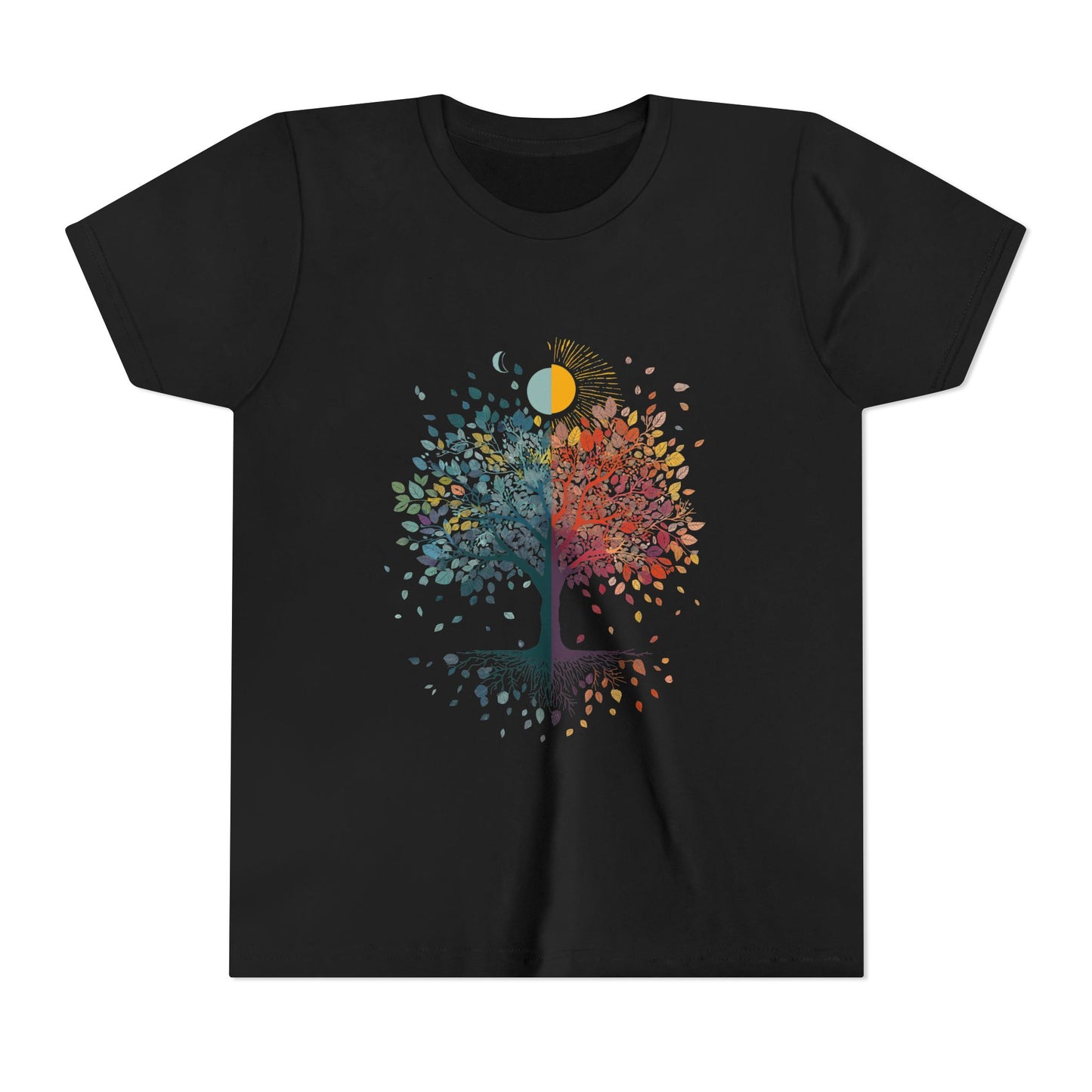 Tree Of Life Youth Yoga Tee I Nature Shirt for Kids I Tree Design Summer Apparel for Young Yogis