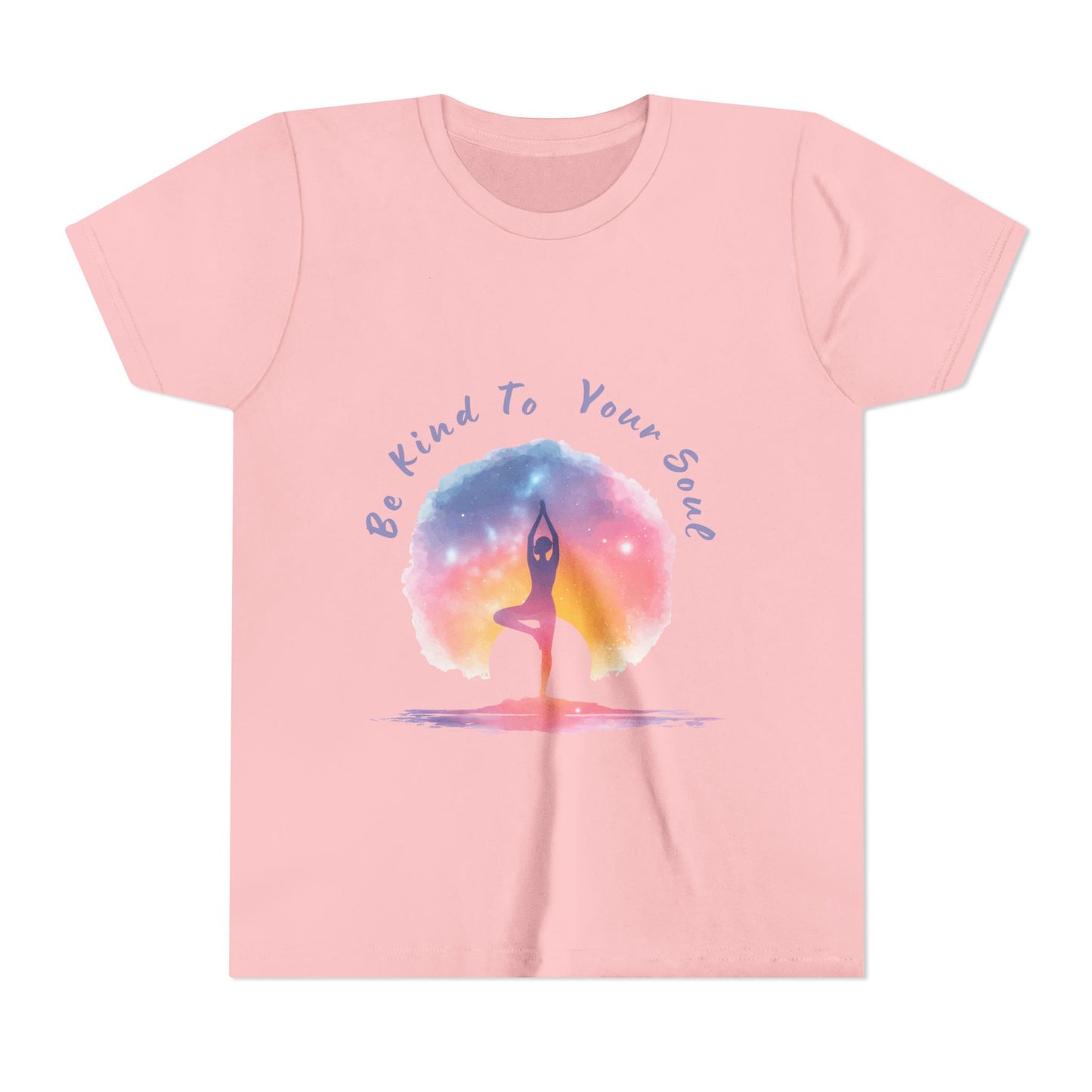 "Be Kind To Your Soul" Youthful Tee - Kids Yoga T-Shirt I Mindfulness & Inspirational Apparel I Gift for Young Yogis