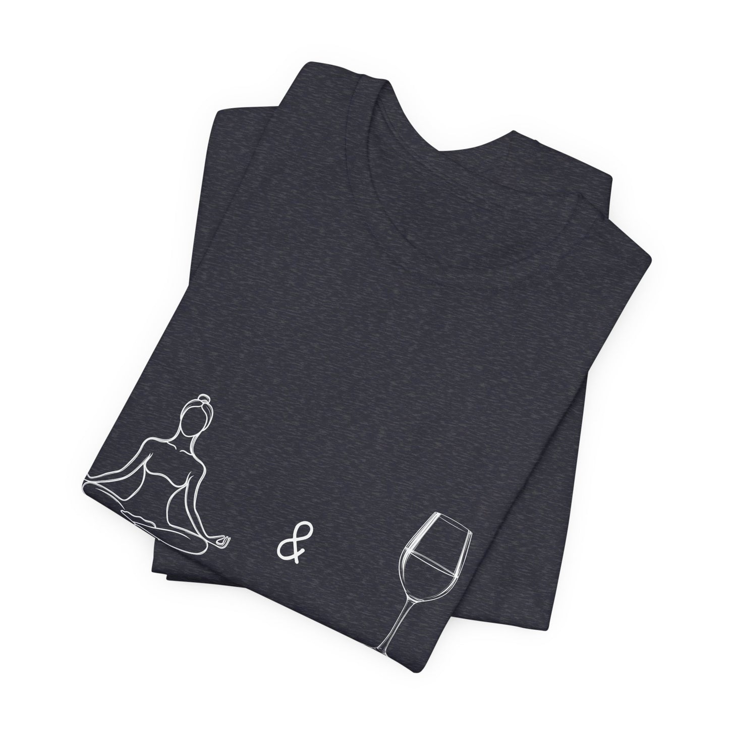 Yoga & Wine A Balanced Diet Funny Tee I T-Shirt for Yoga Lovers I Funny Gift for Wine Enthusiasts I Self-Care Meditation Apparel