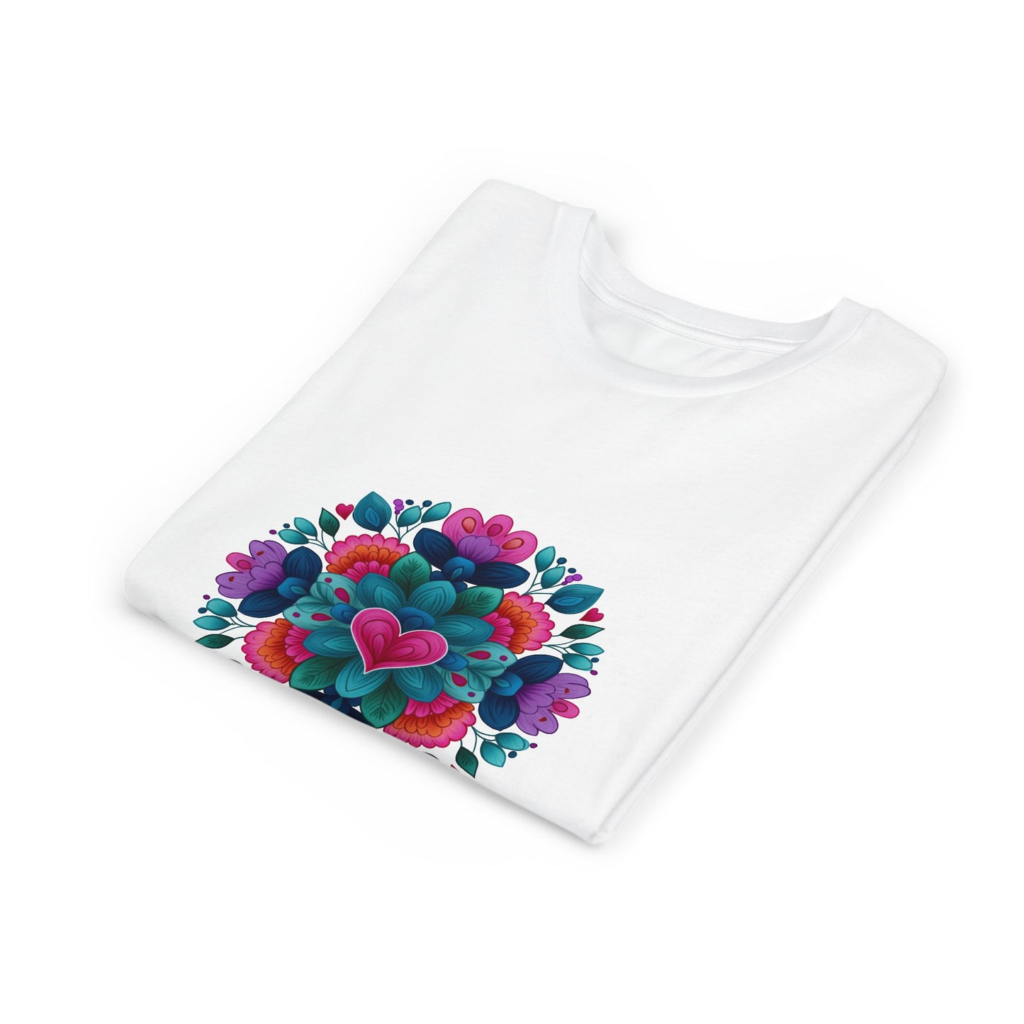 Colorful Mandala Youth Tee for Yoga I Kids T-Shirt I Summer Top I Yoga Gift for Girls I Birthday Present I Flower Graphic Tee
