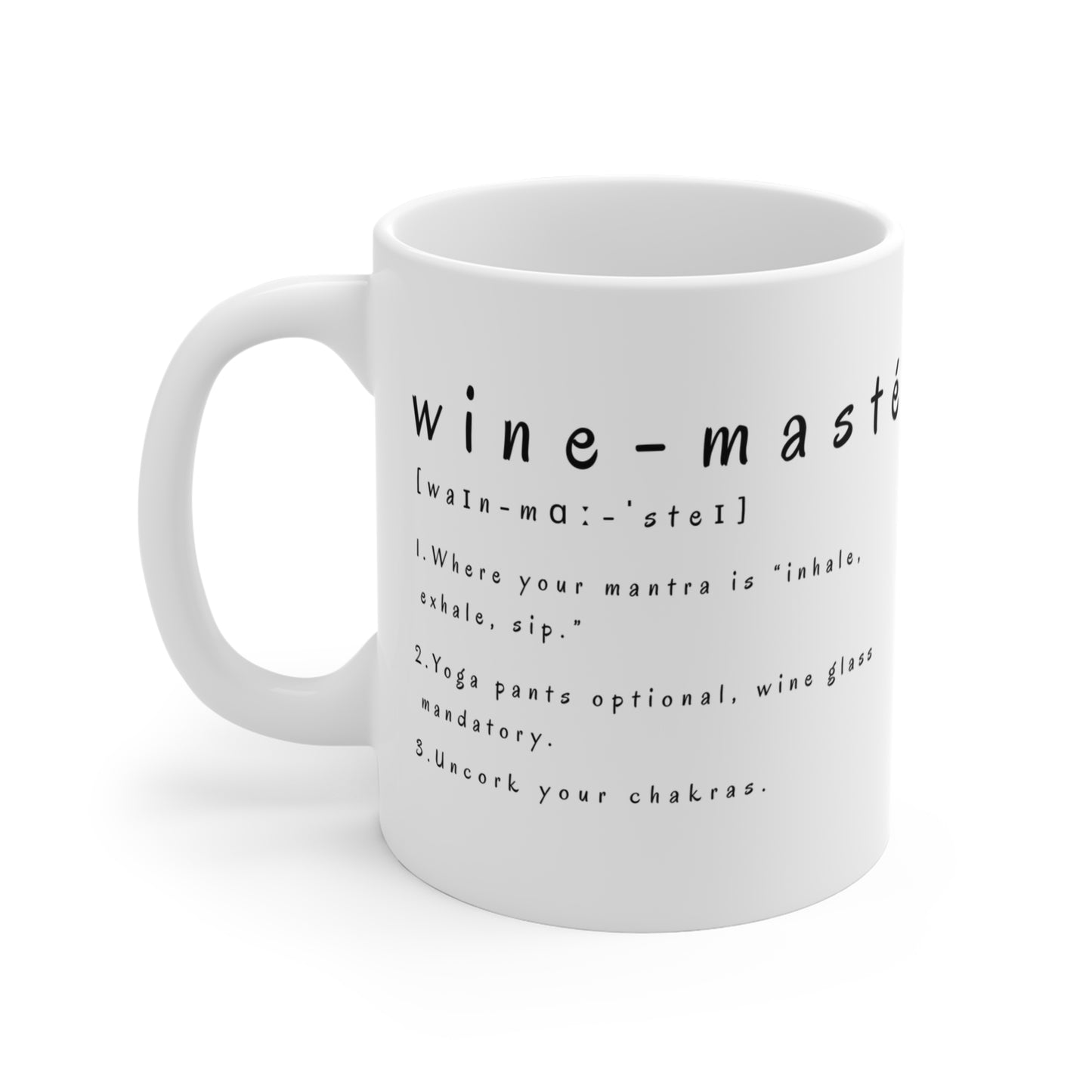 Wine-Masté Yoga Mug - Funny Gift for Wine Lovers I Unique Coffee Cup I Yoga Enthusiast Present I Home Barware I Cute Wine Themed Decor