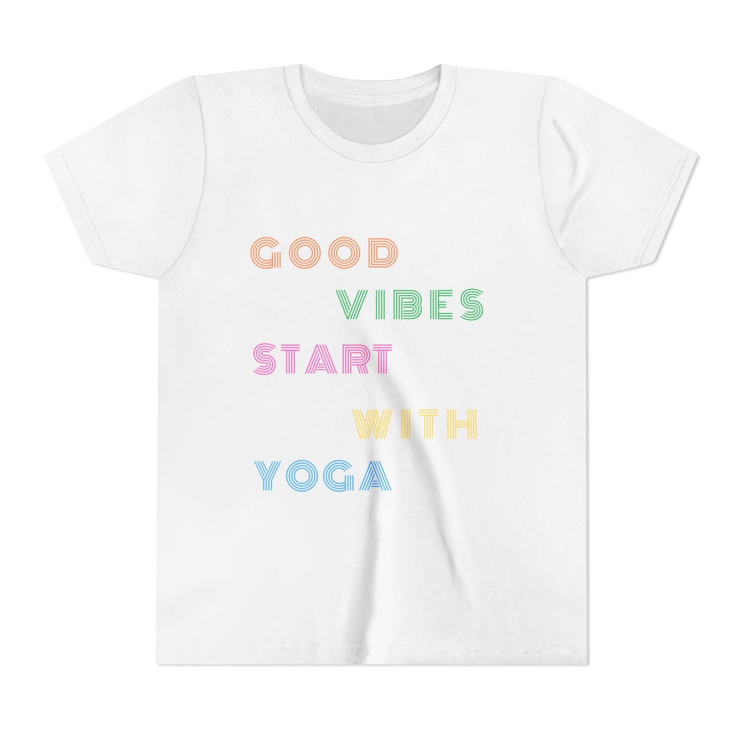 Good Vibes Start With Yoga Youth Yoga Tee - Yoga Apparel for Kids I Kids Cool Yoga T-Shirts I Self-Care Meditation Apparel