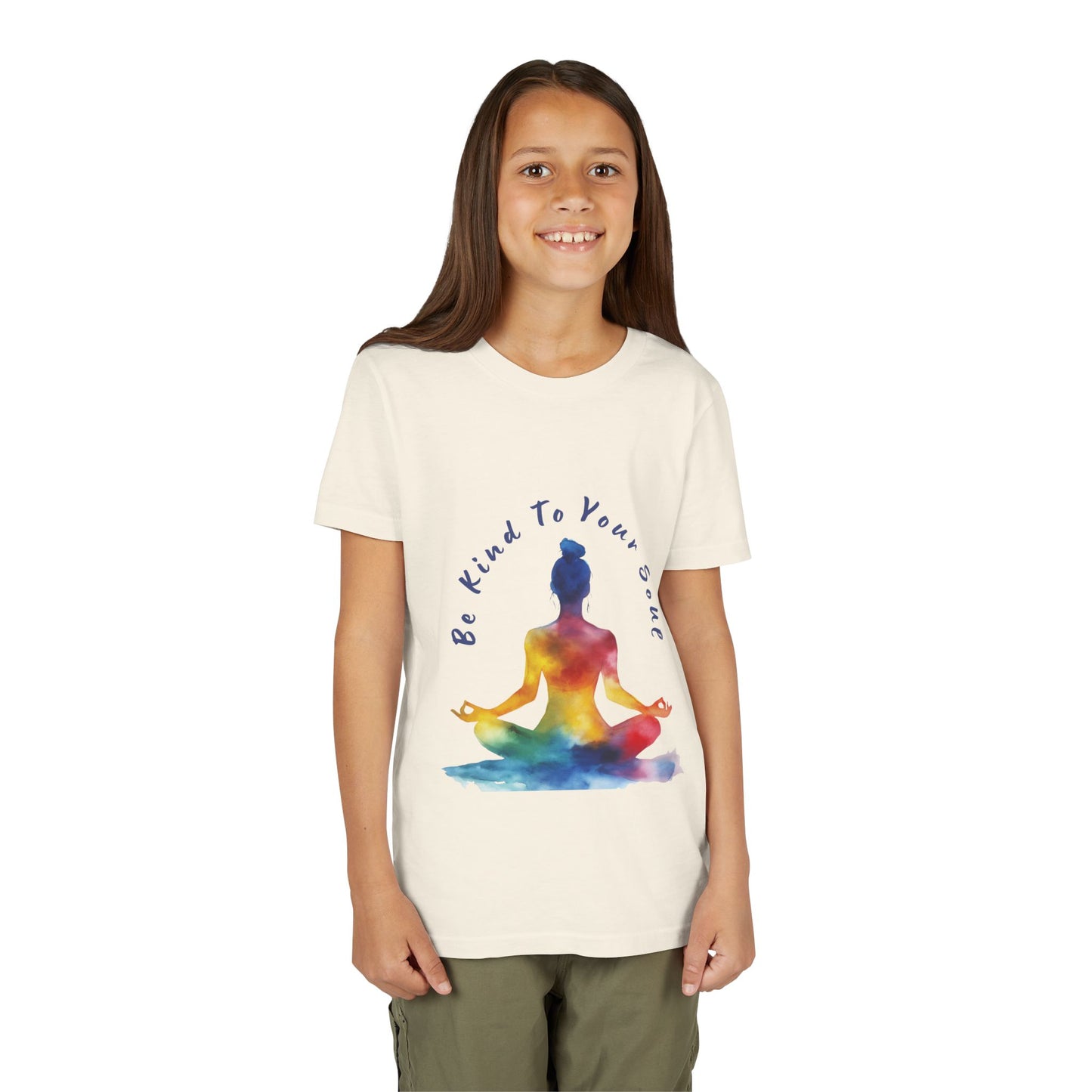 "Be Kind To Your Soul" Youthful Tee - Kids Yoga T-Shirt I Mindfulness & Inspirational Apparel I Gift for Young Yogis