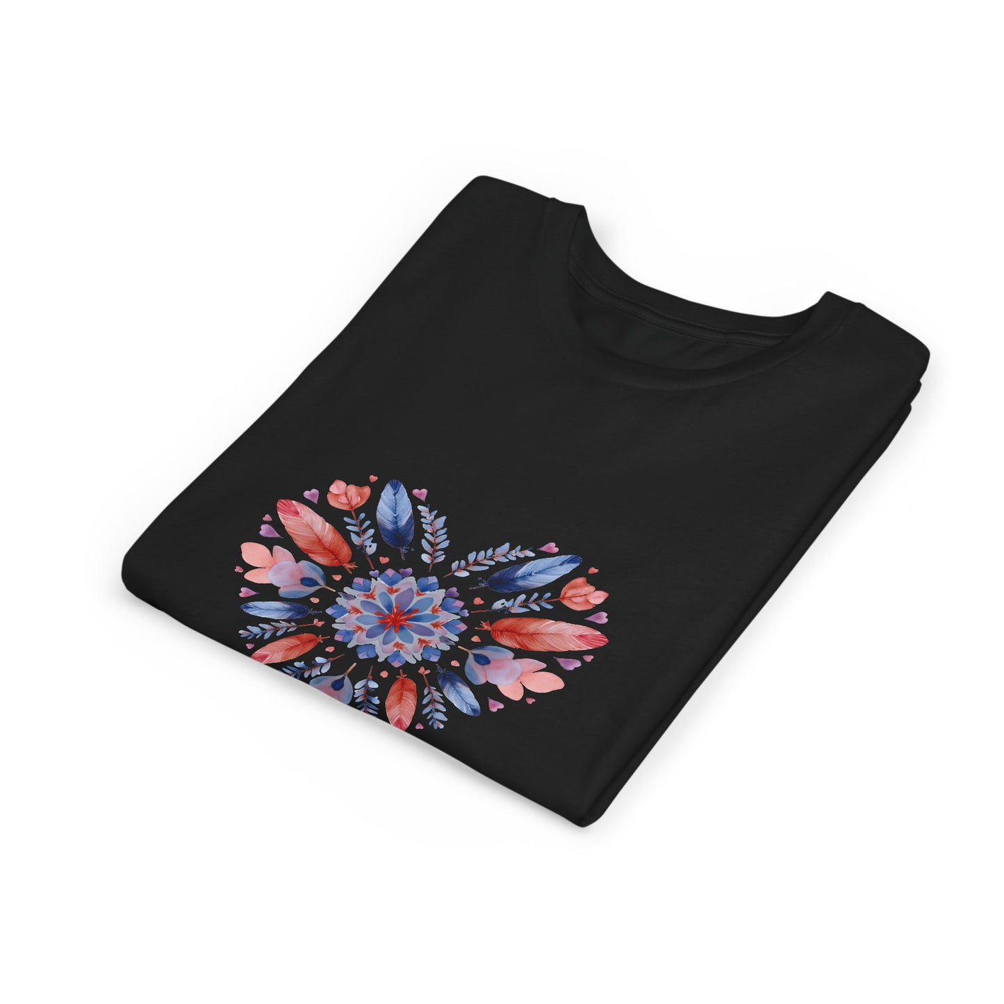 Heart Mandala Youth Tee for Yoga - Summer T-Shirt I Kids Gift I Valentine's Day Apparel I Cute Graphic Tee I Fun Playwear