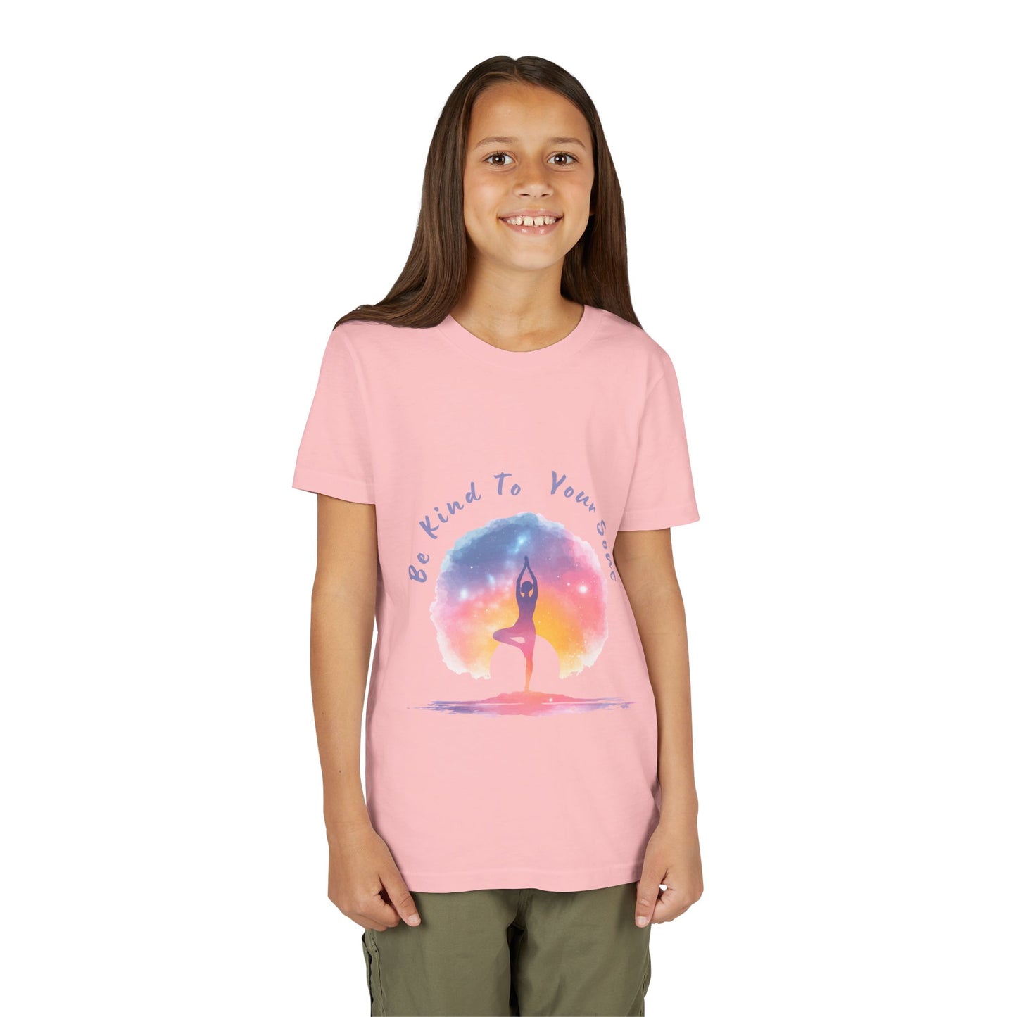 "Be Kind To Your Soul" Youthful Tee - Kids Yoga T-Shirt I Mindfulness & Inspirational Apparel I Gift for Young Yogis