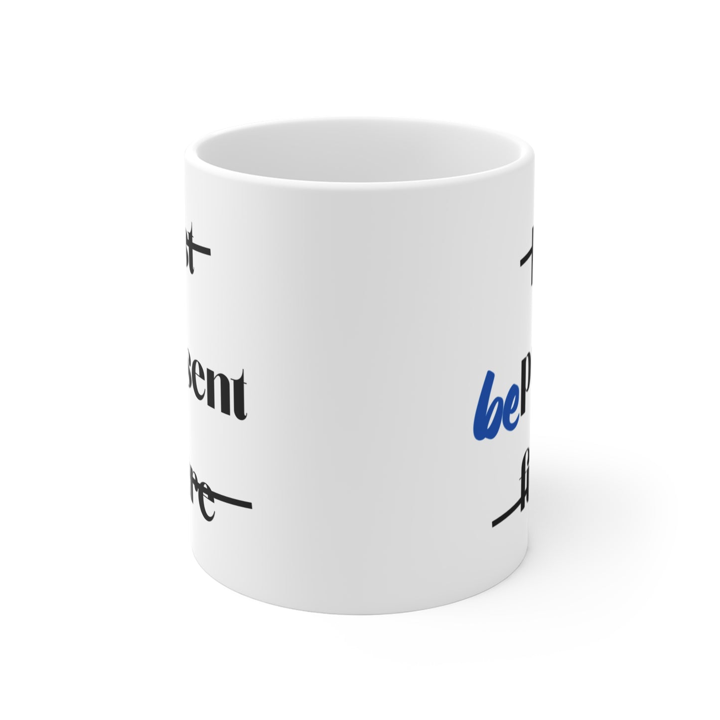 "Be Present" Inspirational Yoga Mug - Motivational Coffee Cup I Mindfulness Gift for Friend I Wellness Reminder I Home Office Decor
