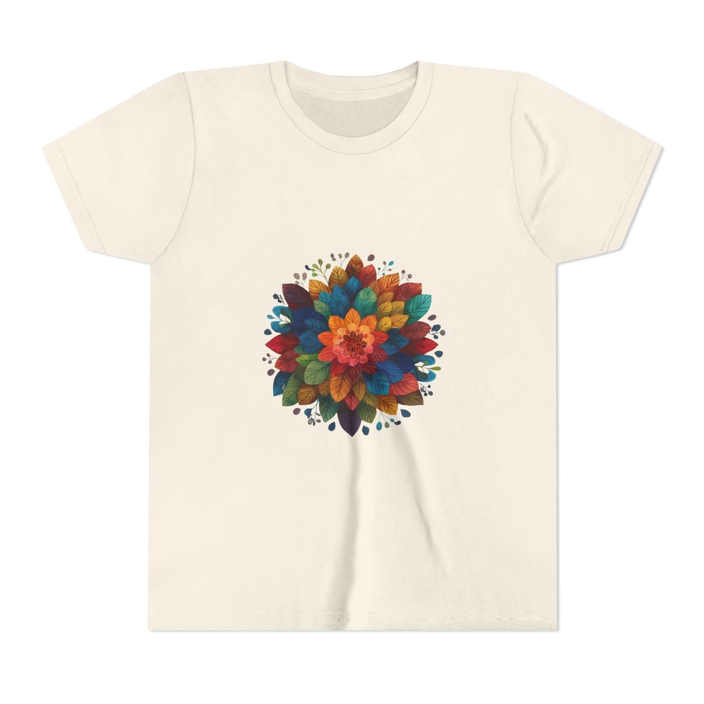 Colorful Mandala Youth Tee - Kids Yoga Tee I Summer Style T-Shirt I Birthday Gift for Young Yogis