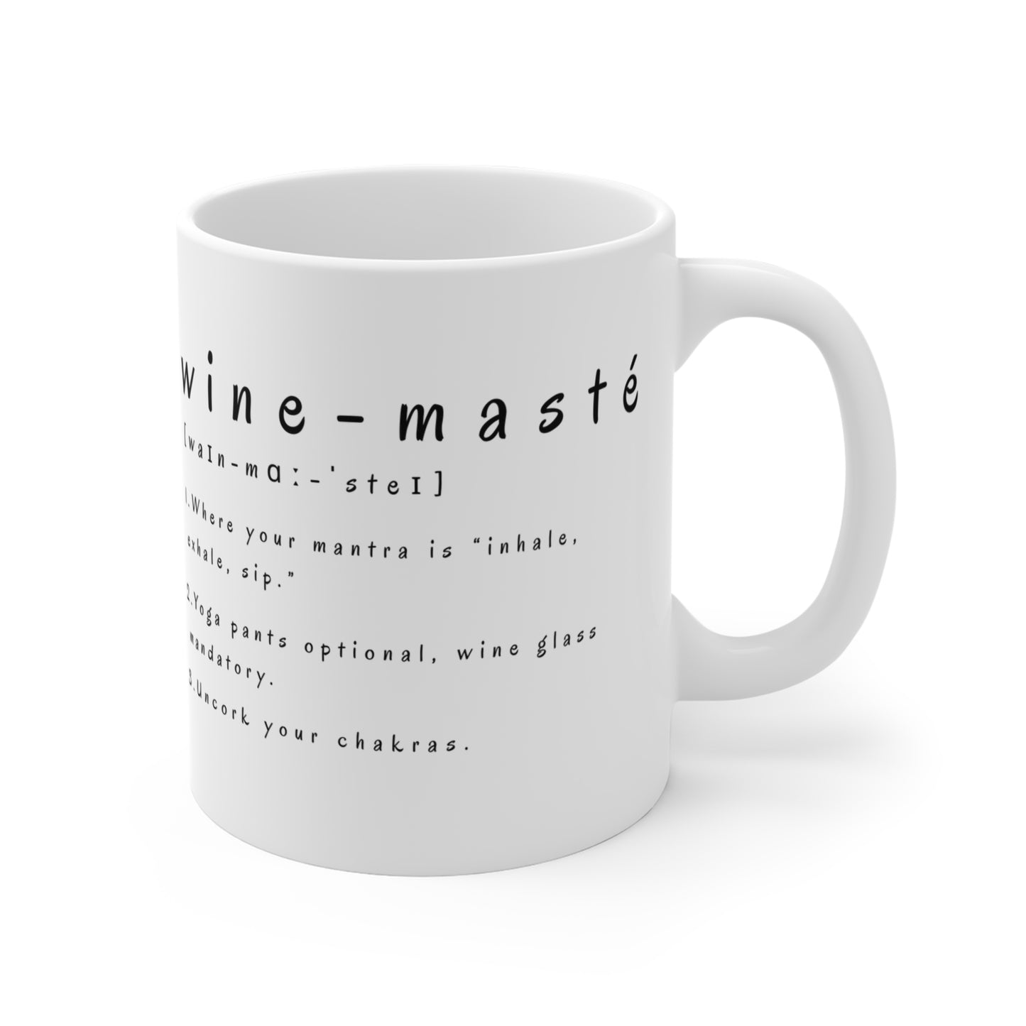 Wine-Masté Yoga Mug - Funny Gift for Wine Lovers I Unique Coffee Cup I Yoga Enthusiast Present I Home Barware I Cute Wine Themed Decor