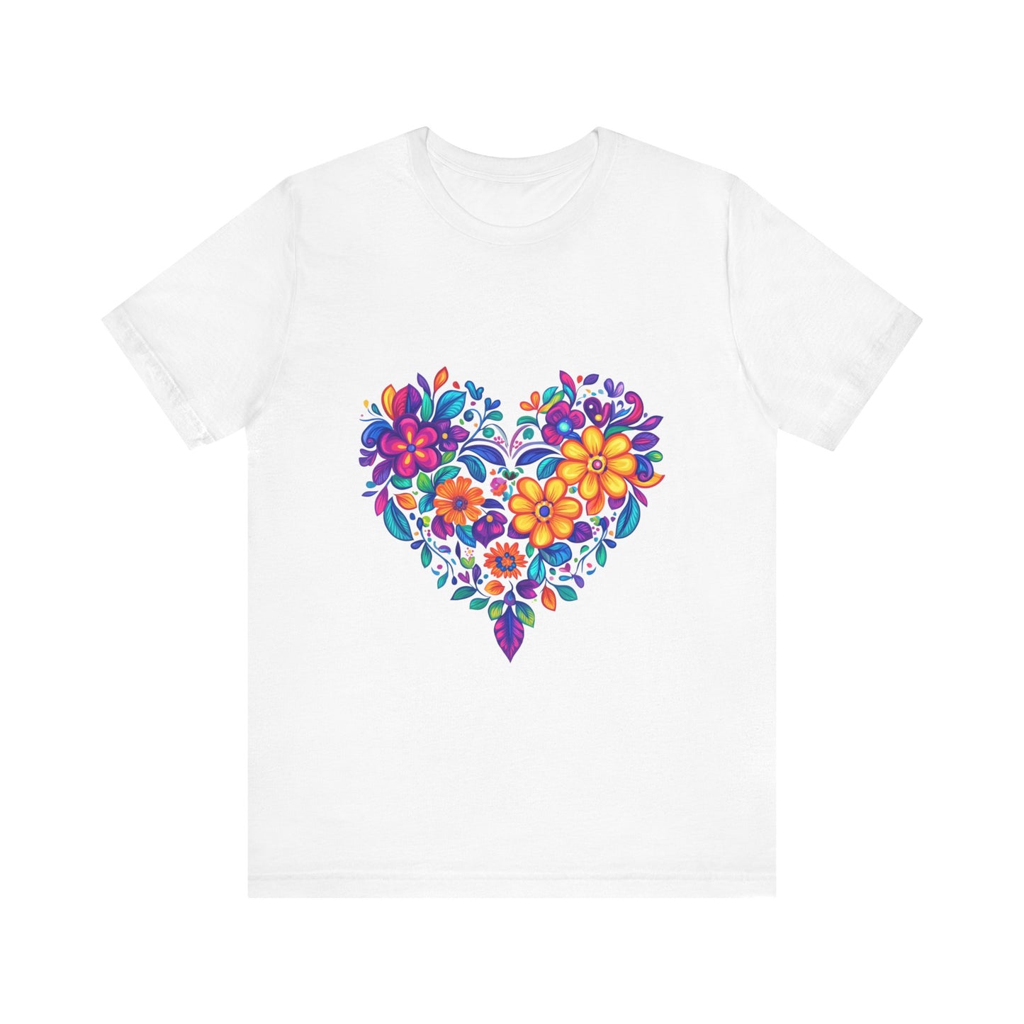 Floral Heart Mandala - Unisex Yoga Tee I Mindfulness T-Shirt for Yogis I Self-Care Meditation Apparel