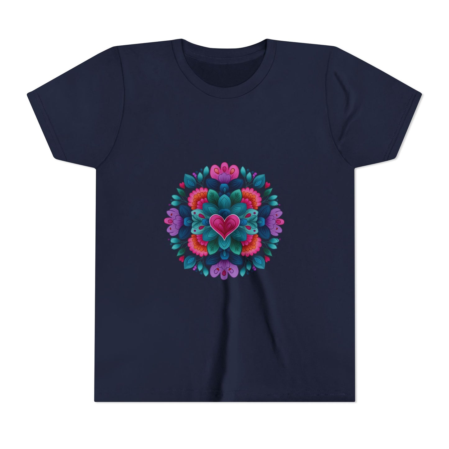 Colorful Mandala Youth Tee for Yoga I Kids T-Shirt I Summer Top I Yoga Gift for Girls I Birthday Present I Flower Graphic Tee