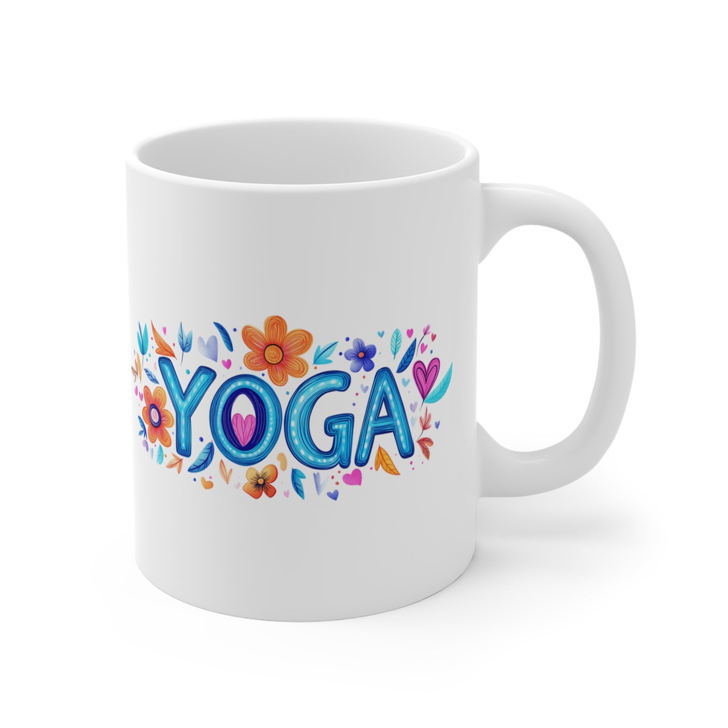 Yoga Floral Mug - Motivational Mug for Yoga Lovers I Gift for Yoga Instructors I Coffee Mug for Mindfulness I Floral Design Mug