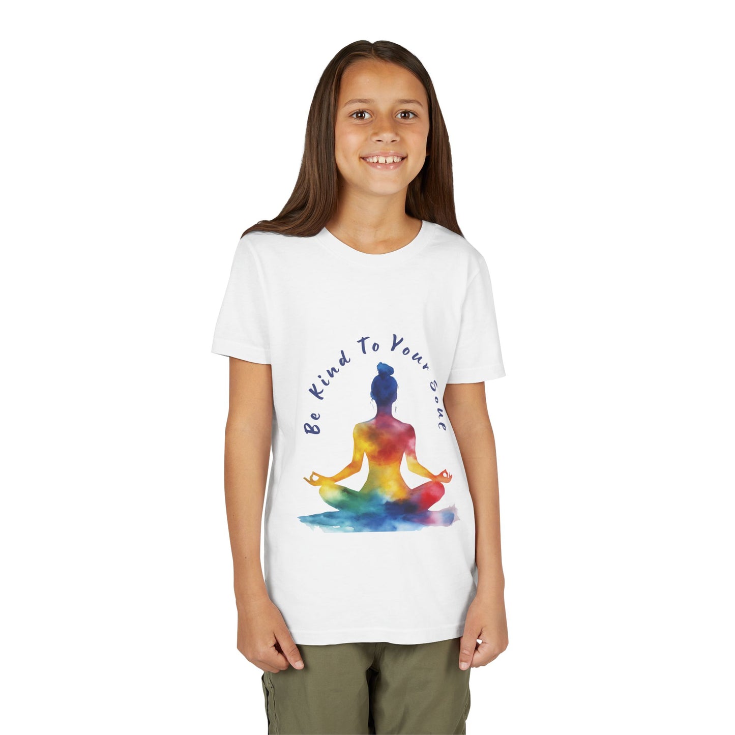 "Be Kind To Your Soul" Youthful Tee - Kids Yoga T-Shirt I Mindfulness & Inspirational Apparel I Gift for Young Yogis