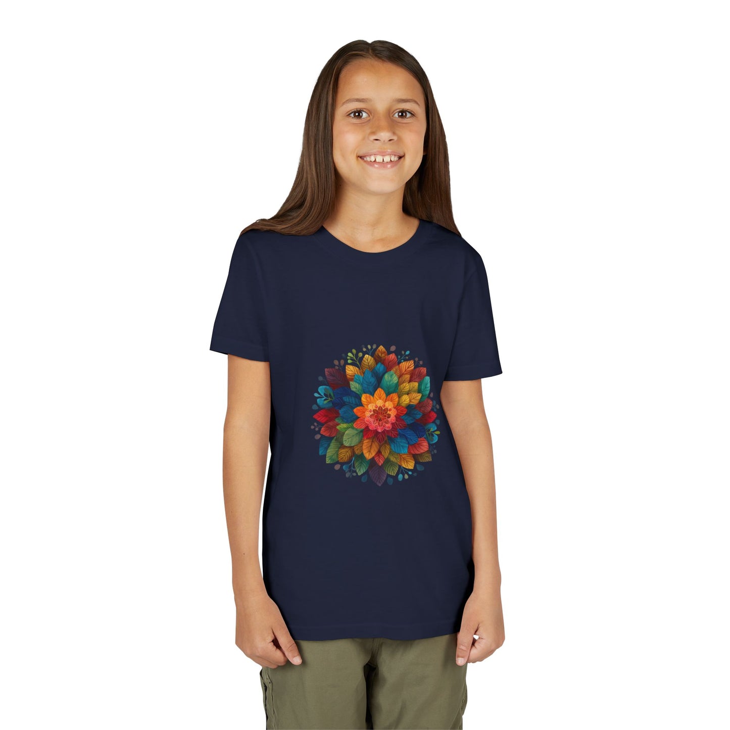 Colorful Mandala Youth Tee - Kids Yoga Tee I Summer Style T-Shirt I Birthday Gift for Young Yogis