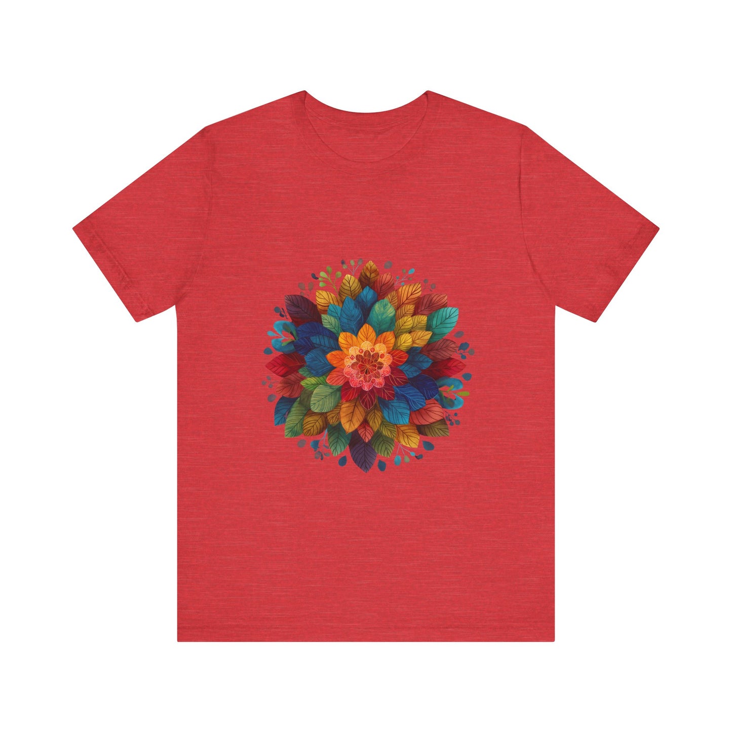 Vibrant Mandala Yoga Unisex Tee I Colorful Graphic T-Shirt I Nature Lover Gift I Yoga Self-Care Meditation Apparel