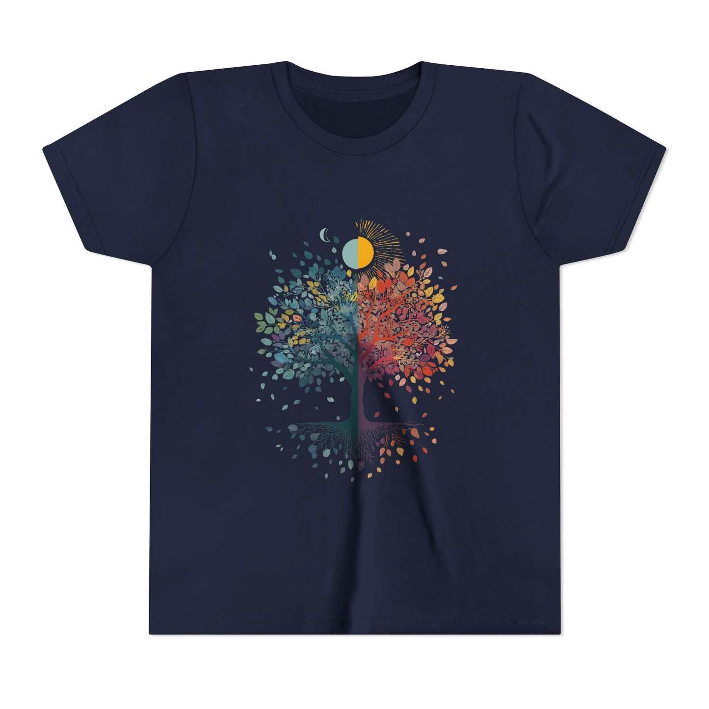 Tree Of Life Youth Yoga Tee I Nature Shirt for Kids I Tree Design Summer Apparel for Young Yogis