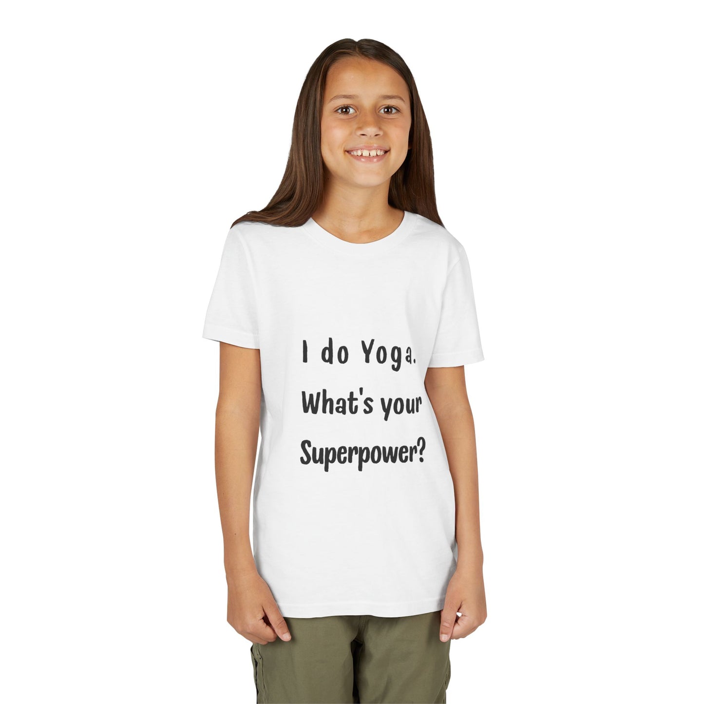 I do Yoga. What's your Superpower? Yoga Youth Tee - Inspiring T-Shirts for Kids I Fun Yoga Motivational Apparel I Kids Activewear