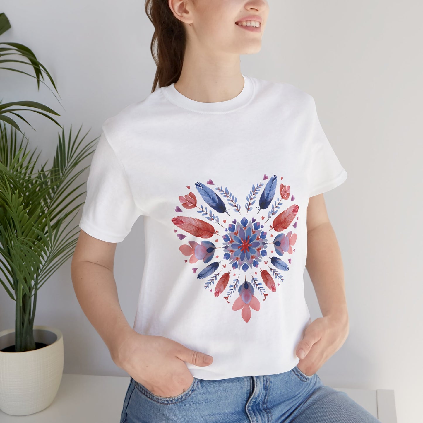 Heart Mandala Unisex Tee I Boho T-Shirt I Love Heart T-Shirt I Gift for Her I Casual Yoga Wear I Self-Care Meditation Apparel