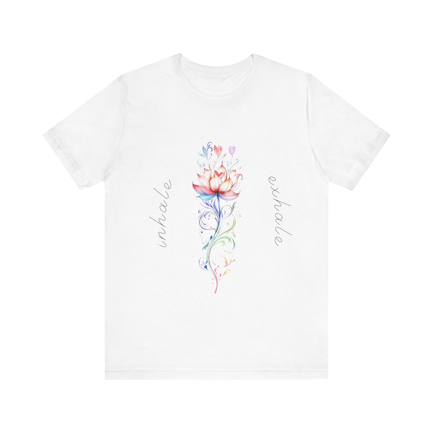 Lotus Flower Inhale Exhale Unisex Yoga Tee | Inspirational T-Shirt I Yoga Mindfulness Apparel I Meditation T-Shirt