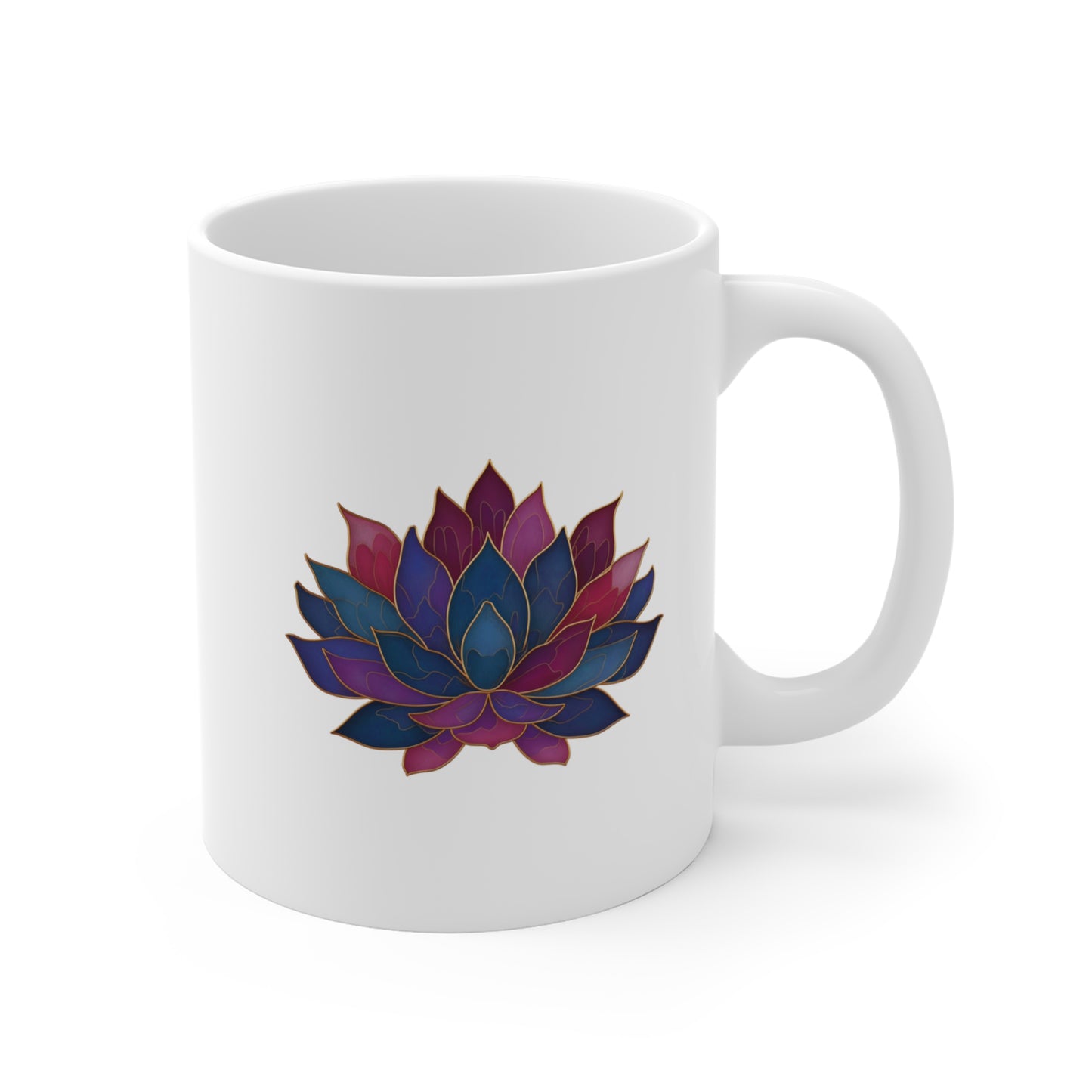 Lotus Flower Ceramic Mug - Yoga Boho Coffee Cup I Spiritual Tea Mug I Wellness Gift I Meditation Decor