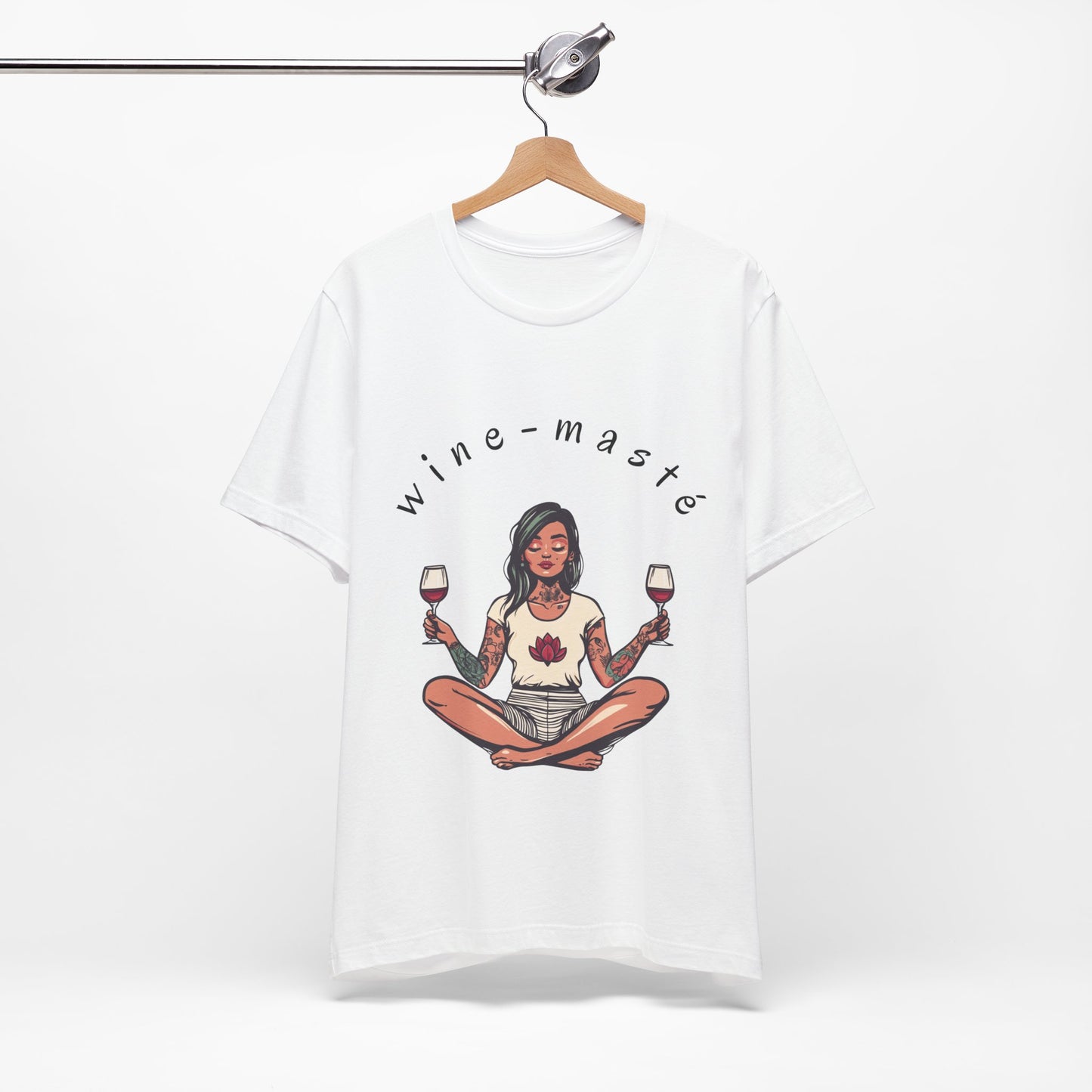 Wine-Masté - Meditation Wine Lover Tee I Unisex Relaxation T-Shirt for Yoga & Wine Enthusiasts I Fun Gift for Wine Tasting I Self-Care Clothing