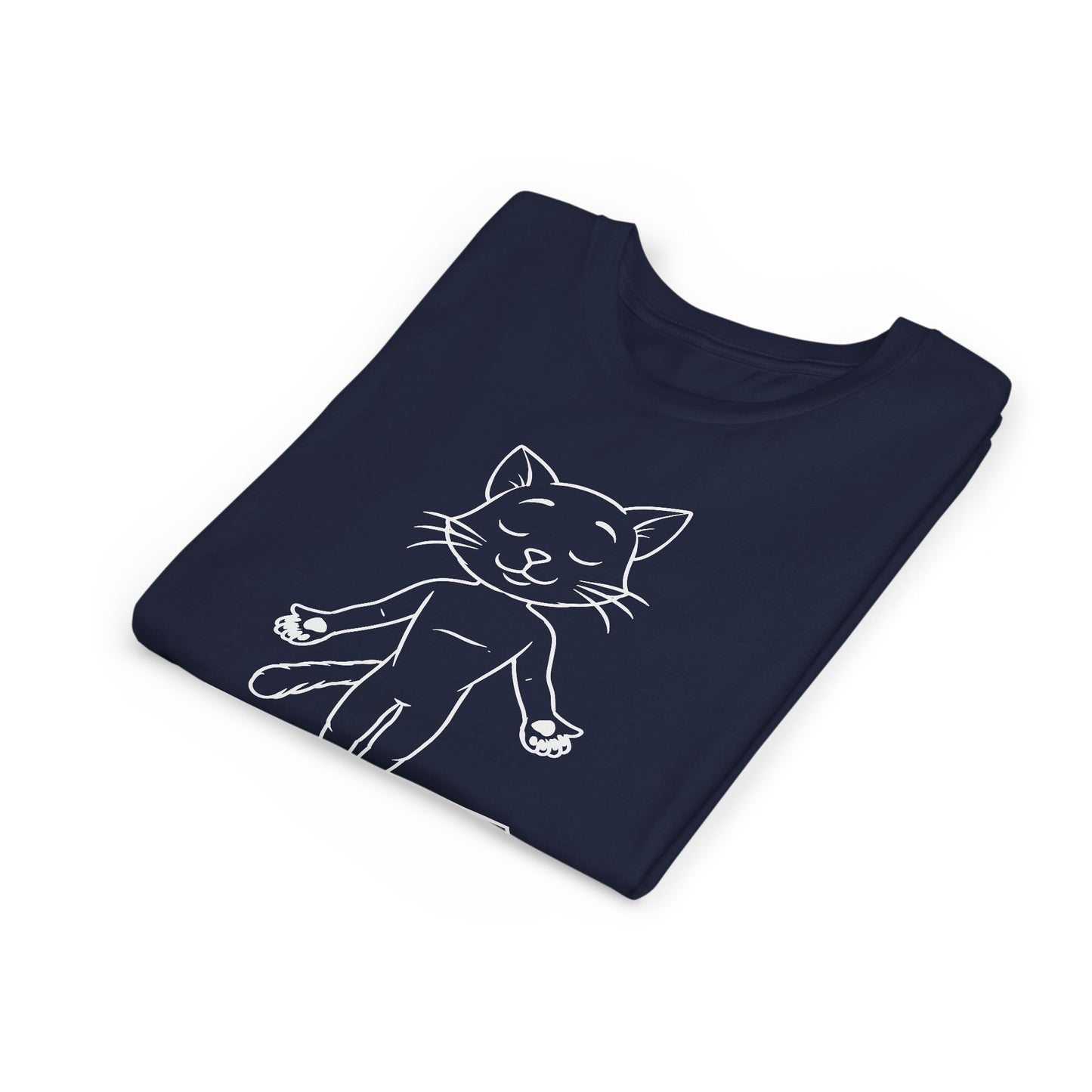 Cute Up Human Pose Design - Youth Yoga Cat Tee I Kids Yoga T-Shirt I Gift for Pet Lovers I Fun Animal Tee I Kids Activewear