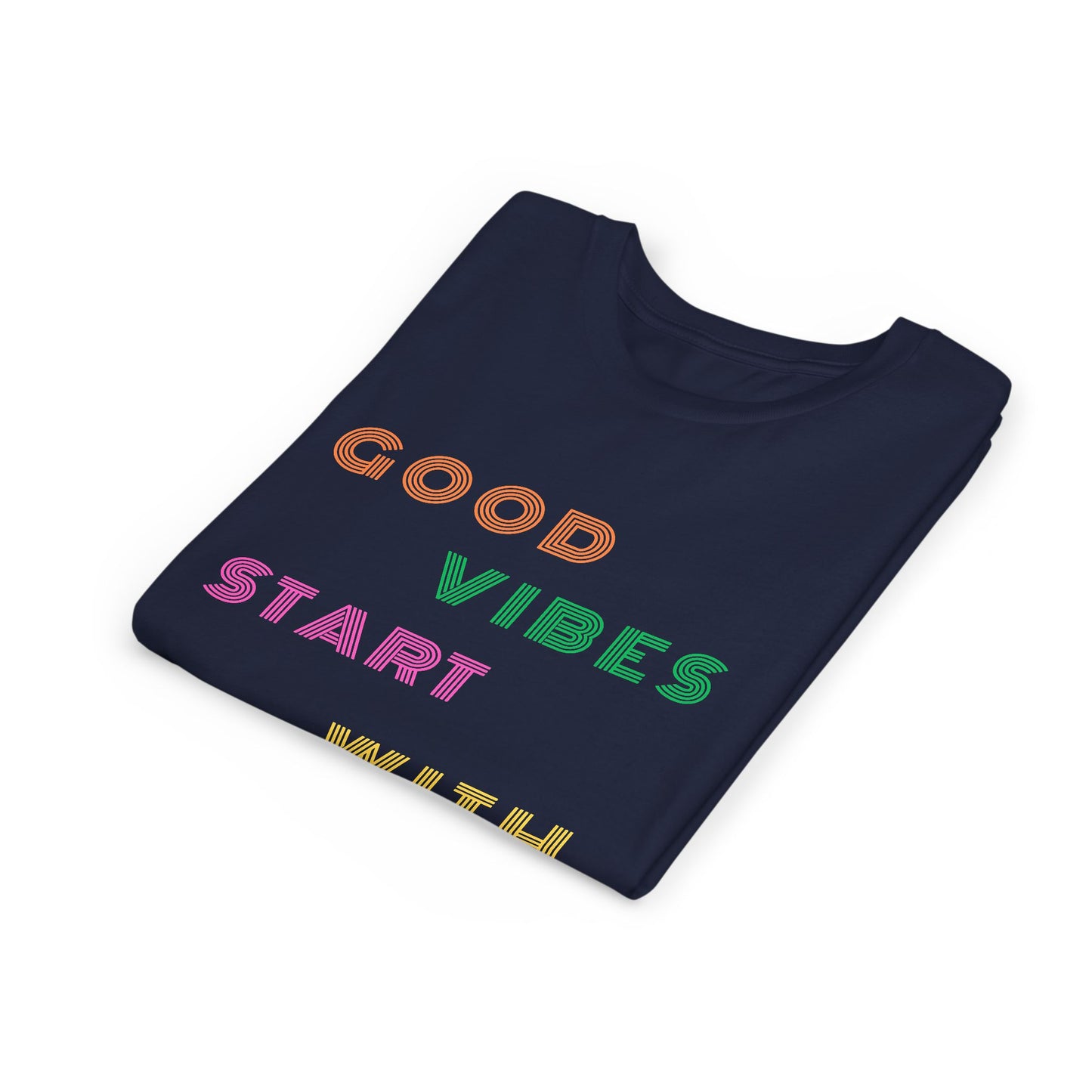 Good Vibes Start With Yoga Youth Yoga Tee - Yoga Apparel for Kids I Kids Cool Yoga T-Shirts I Self-Care Meditation Apparel