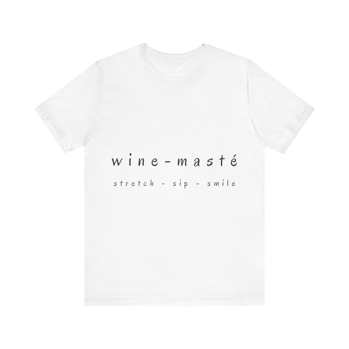 Wine-Masté Stretch Sip Smile - Unisex Yoga Tee I Funny Wine Lover Gift I Wine & Yoga Enthusiast Apparel I Birthday Party Humor T-Shirt