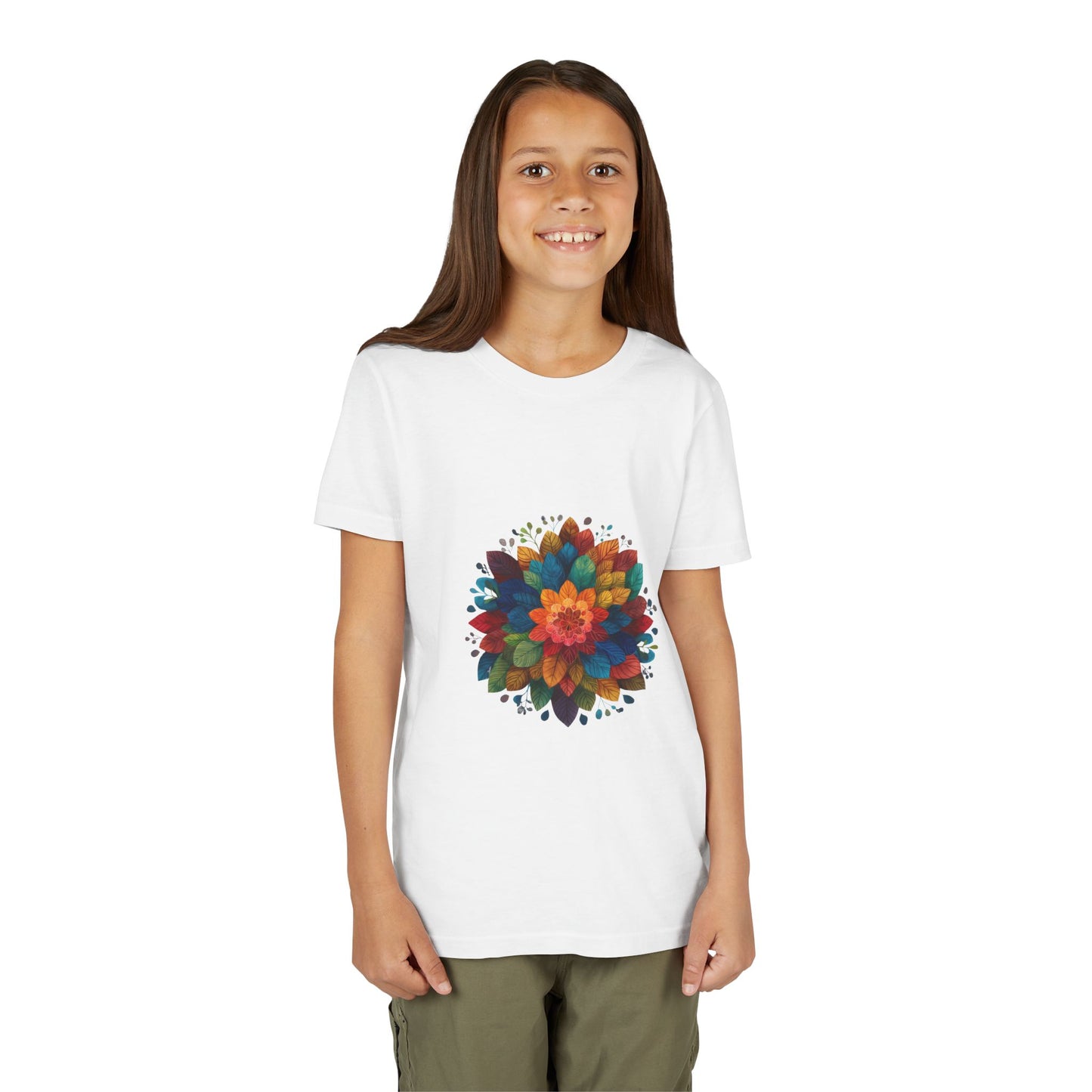 Colorful Mandala Youth Tee - Kids Yoga Tee I Summer Style T-Shirt I Birthday Gift for Young Yogis