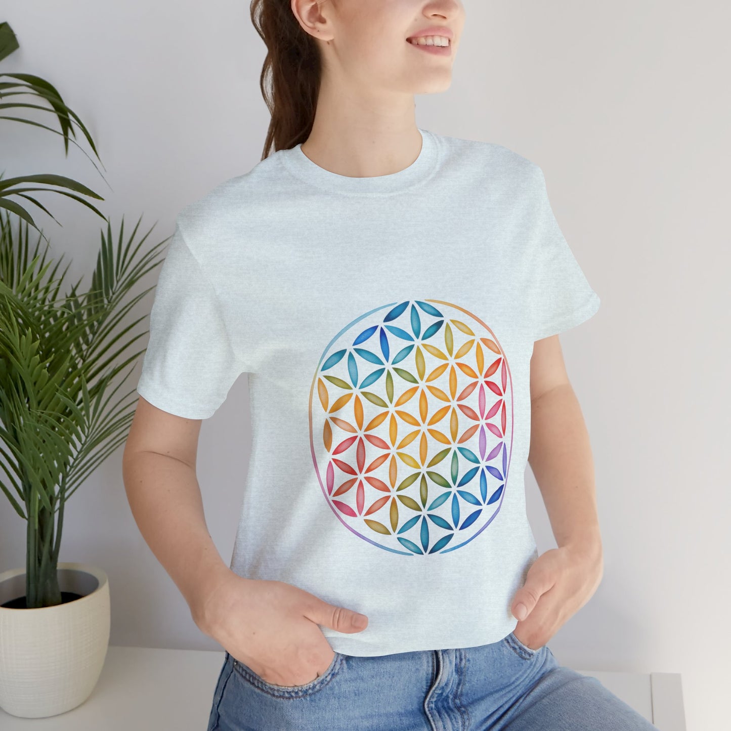 Flower of Life Tee I Spiritual & Yoga T-Shirt I Boho Graphic T-Shirt I Gift for Mindfulness I Self-Care Meditation Apparel