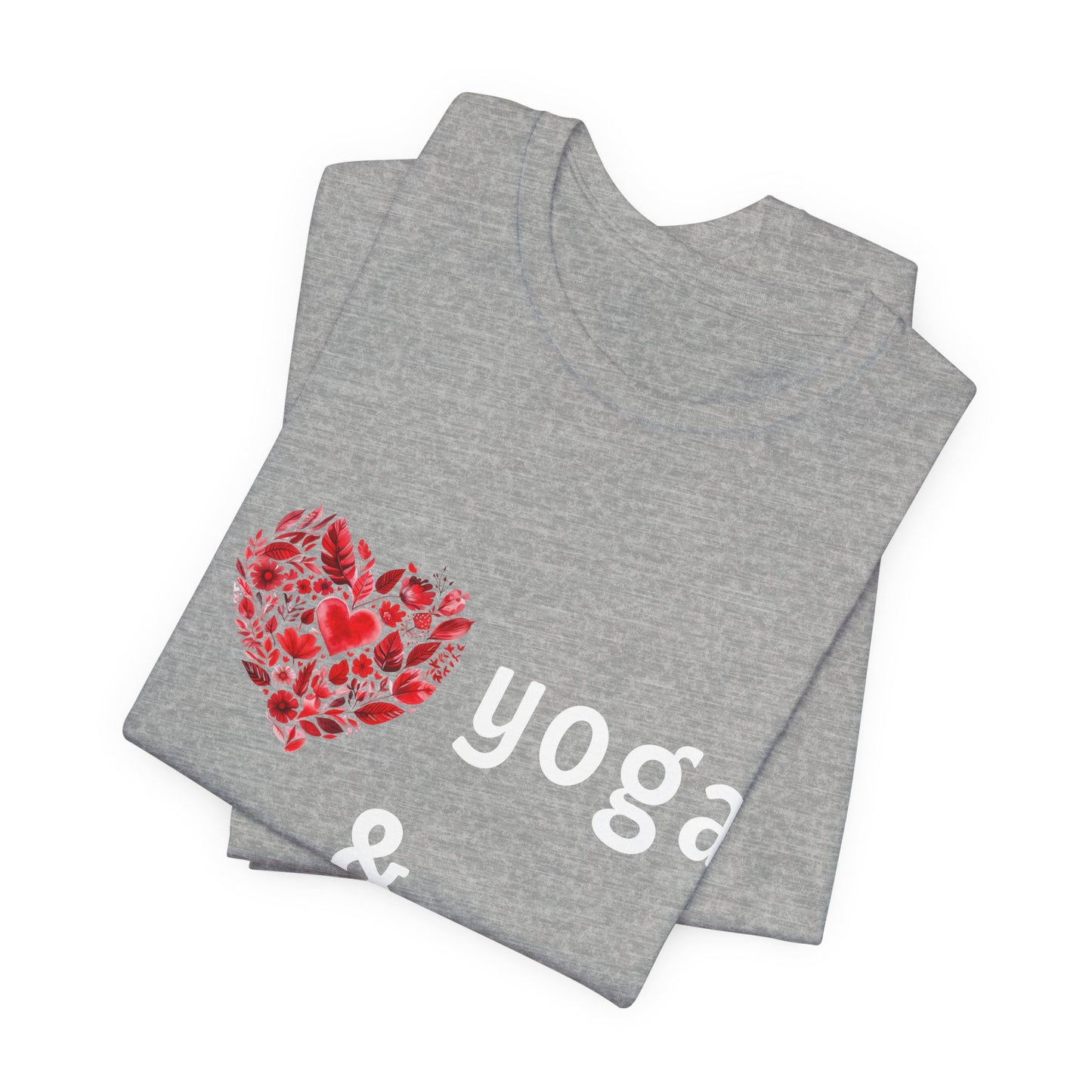 I Love Yoga & My Wine Unisex Tee - Perfect for Yogis and Wine Lovers I Funny Yoga Gift I Self-Care Meditation Apparel