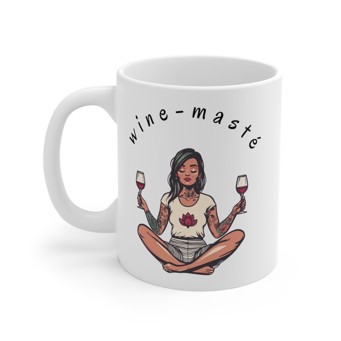 Wine-Masté Mug for Relaxation & Self-Care - Funny Yoga Mug I Perfect Gift for Wine Lovers I Celebrations I Birthdays I Cozy Evenings