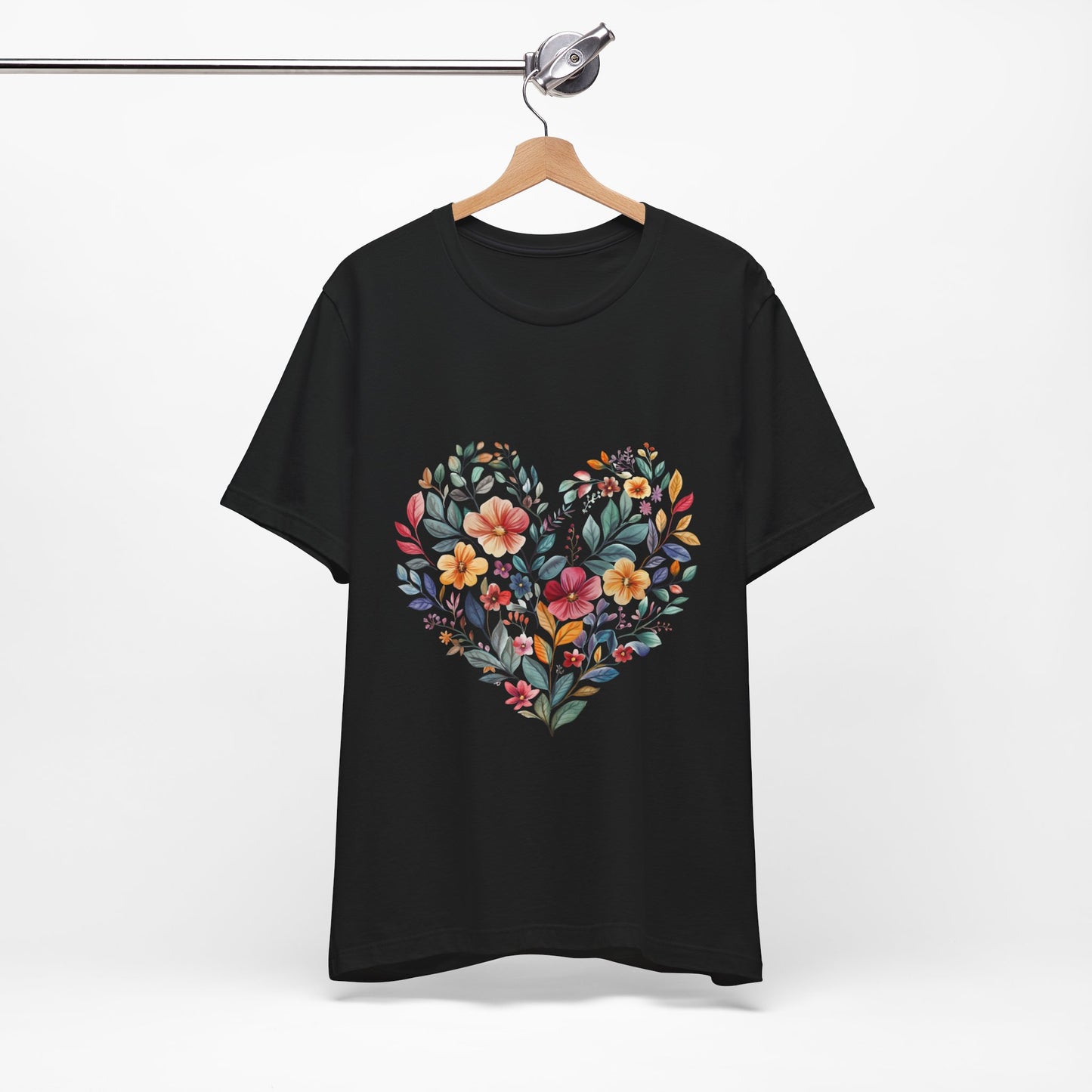 Floral Heart Mandala - Unisex Yoga Tee I Mindfulness T-Shirt for Yogis I Meditation Gift I Self-Care Apparel