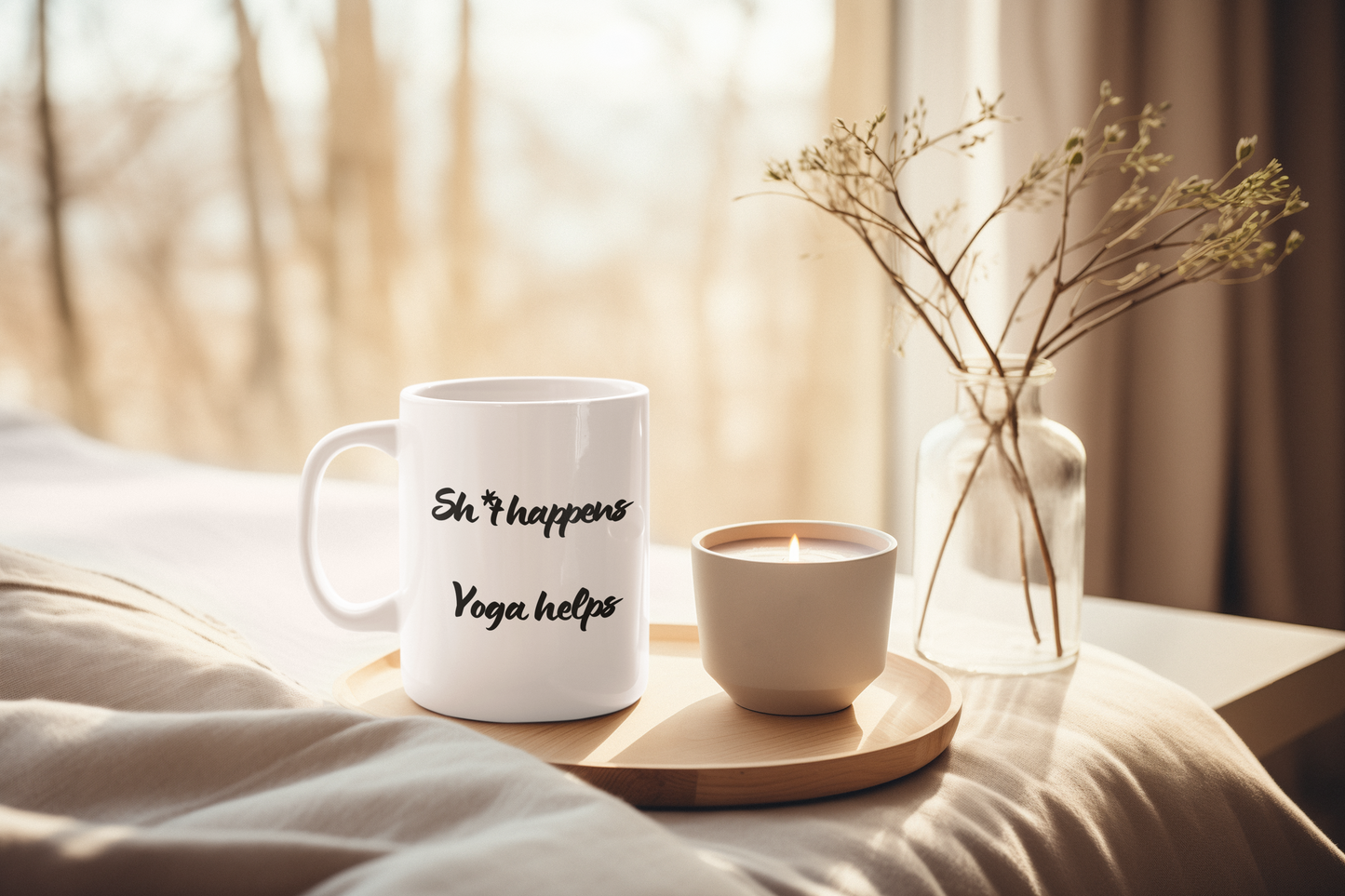 Sh*t Happens Yoga Helps - Motivational Coffee Mug I Funny Yoga Mug I Inspirational Gift I Office Drinkware I Self-Care Mug