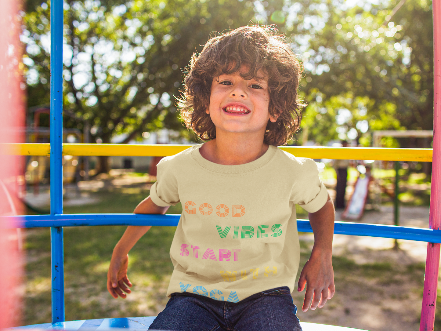 Good Vibes Start With Yoga Youth Yoga Tee - Yoga Apparel for Kids I Kids Cool Yoga T-Shirts I Self-Care Meditation Apparel