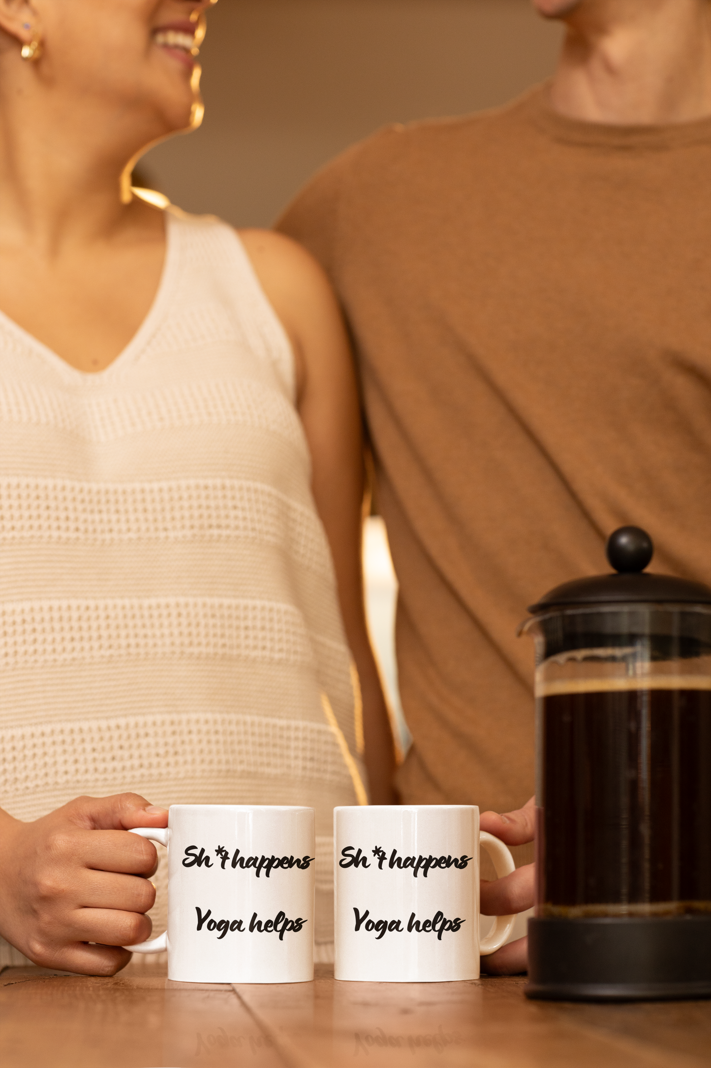 Sh*t Happens Yoga Helps - Motivational Coffee Mug I Funny Yoga Mug I Inspirational Gift I Office Drinkware I Self-Care Mug