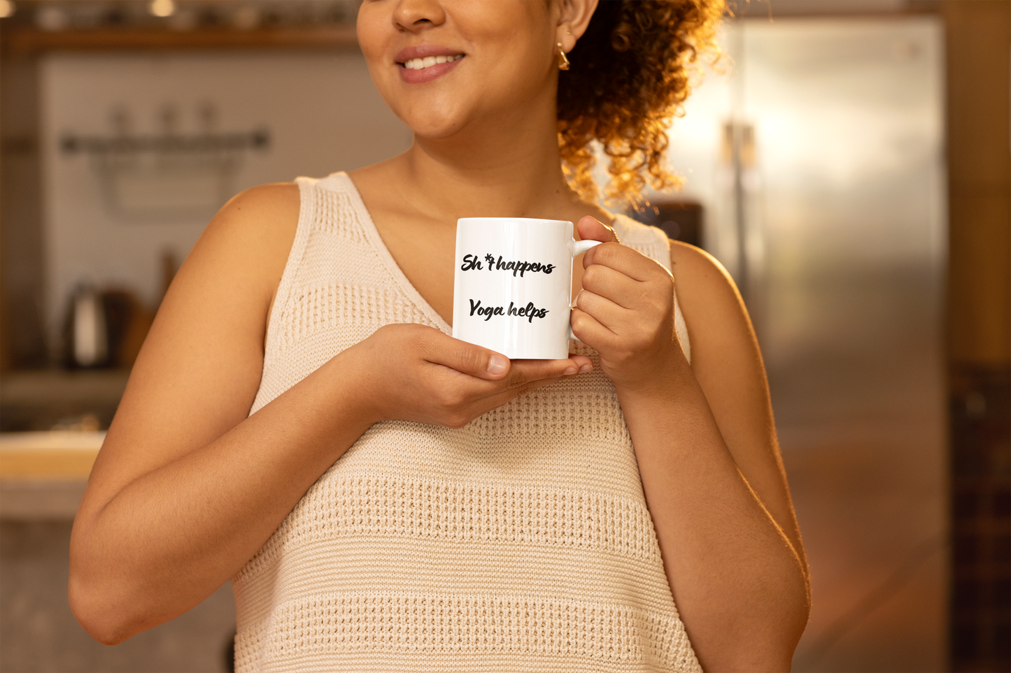 Sh*t Happens Yoga Helps - Motivational Coffee Mug I Funny Yoga Mug I Inspirational Gift I Office Drinkware I Self-Care Mug