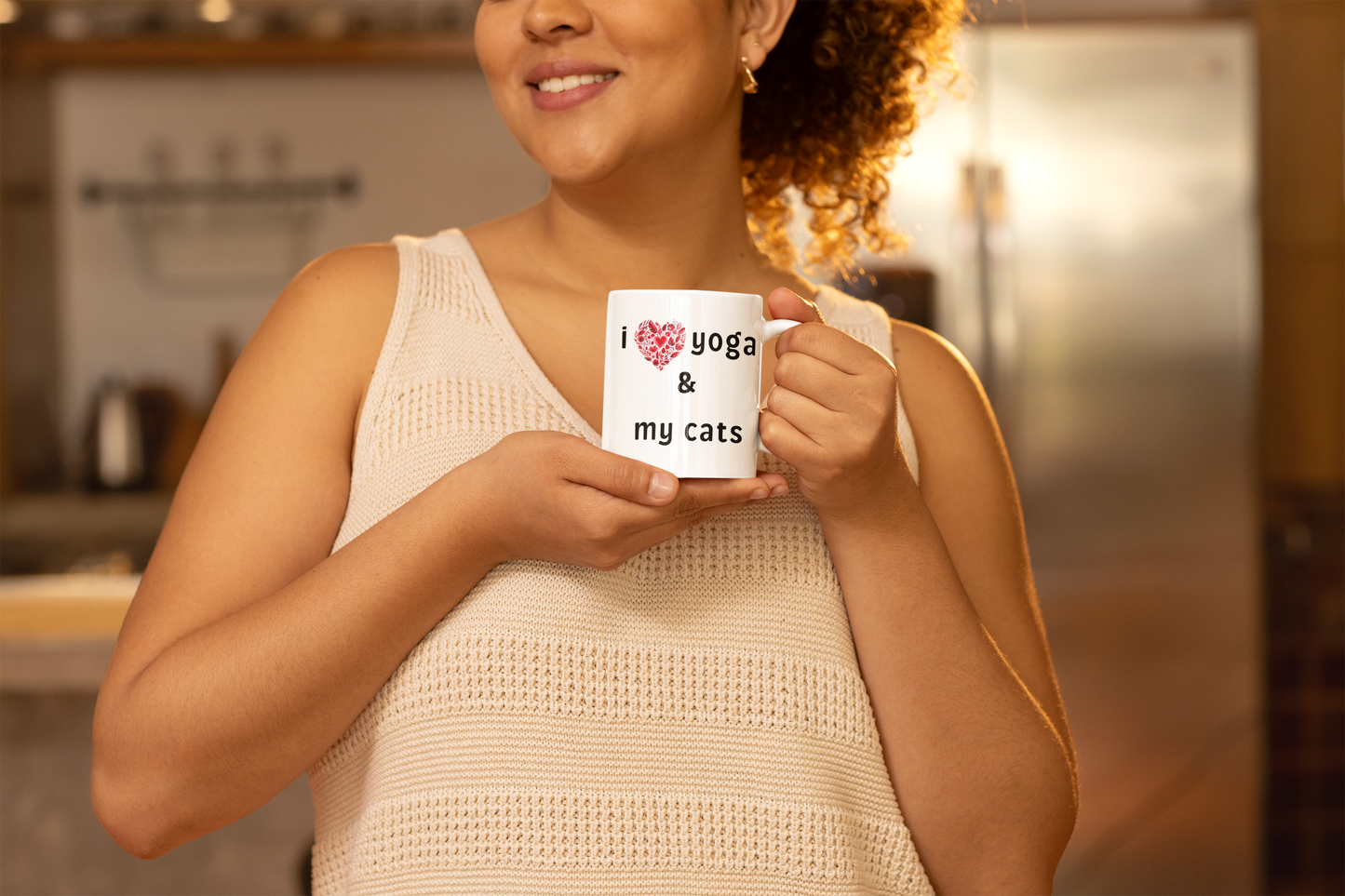 I Love Yoga & My Cats Mug - Cute Coffee Cup I Gift for Yoga Enthusiasts I Cat Lovers I Home & Office Decor I Inspirational Drinkware