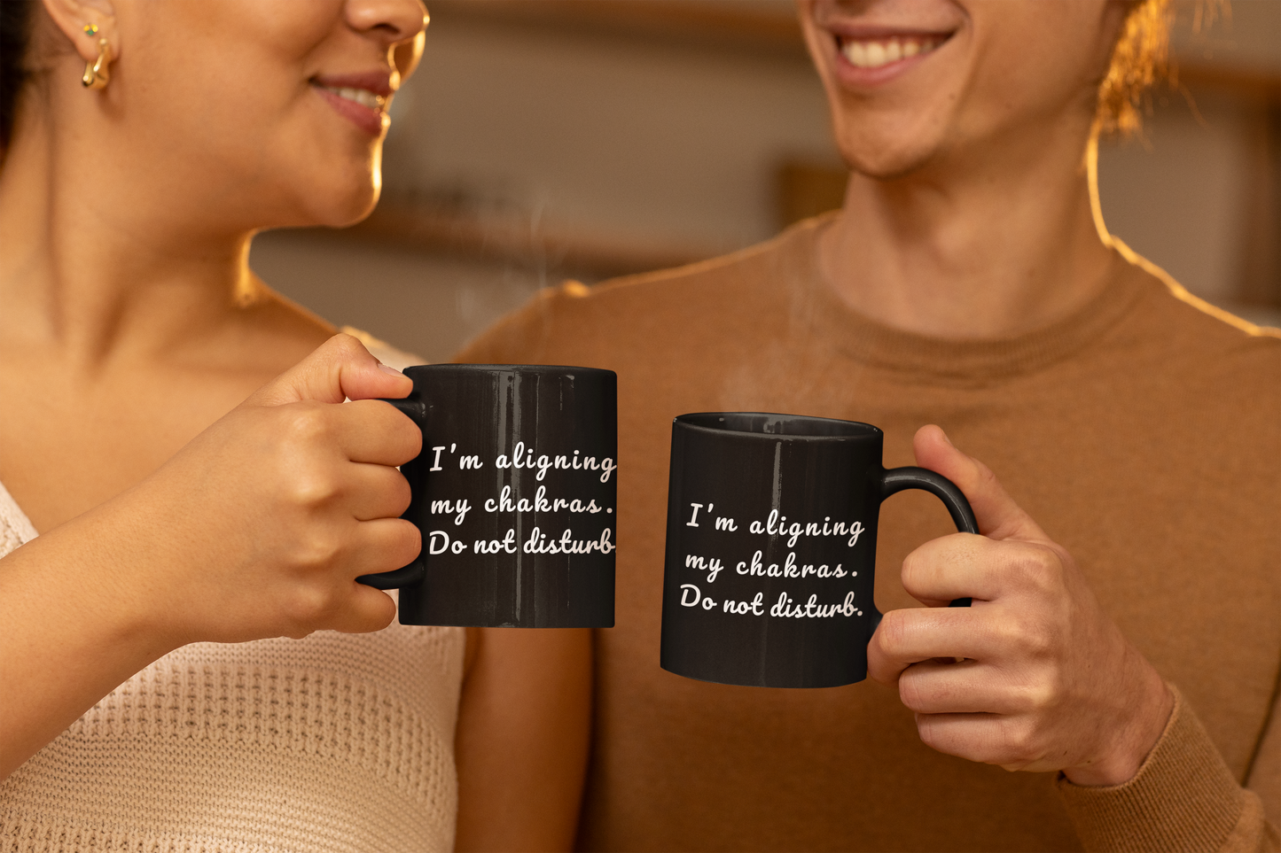 I'm Aligning My Chakras. Do Not Disturb. - Funny Yoga Coffee Mug | Mindfulness Gift | Coffee Lover's Must-Have | Unique Humorous Mug | Black Ceramic Cup