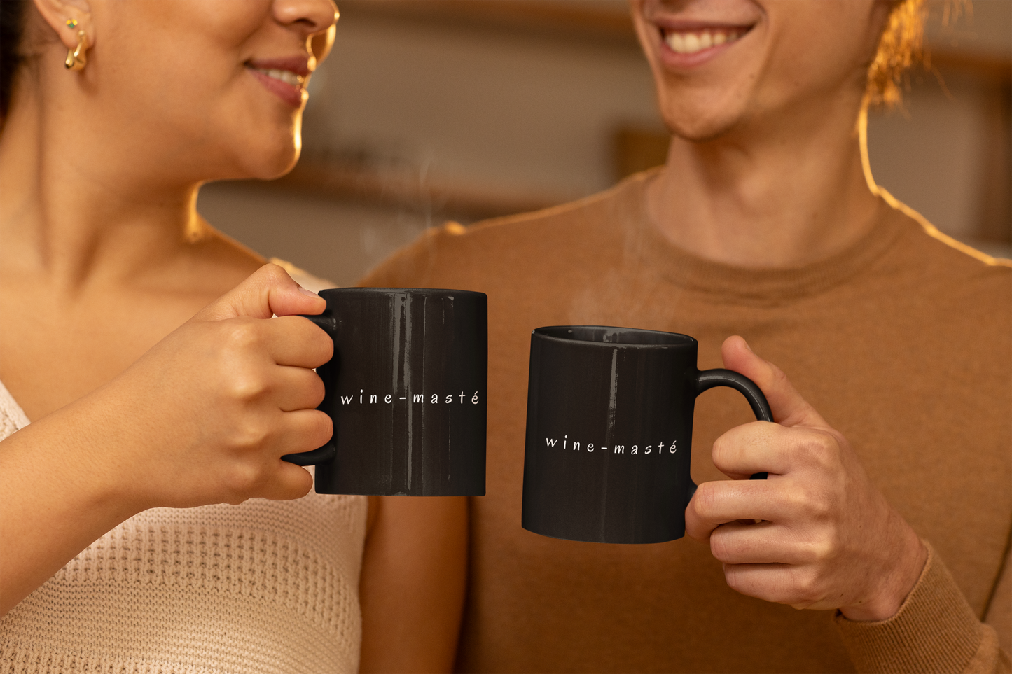 Wine-Maste Yoga Black Coffee Mug I Humorous Gift for Coffee Lovers I Wine Enthusiasts I Home Decor I Relaxation I Meditation