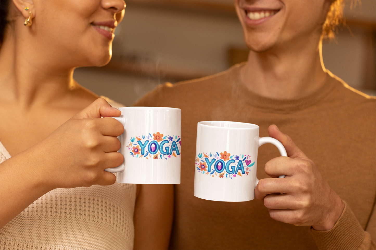 Yoga Floral Mug - Motivational Mug for Yoga Lovers I Gift for Yoga Instructors I Coffee Mug for Mindfulness I Floral Design Mug