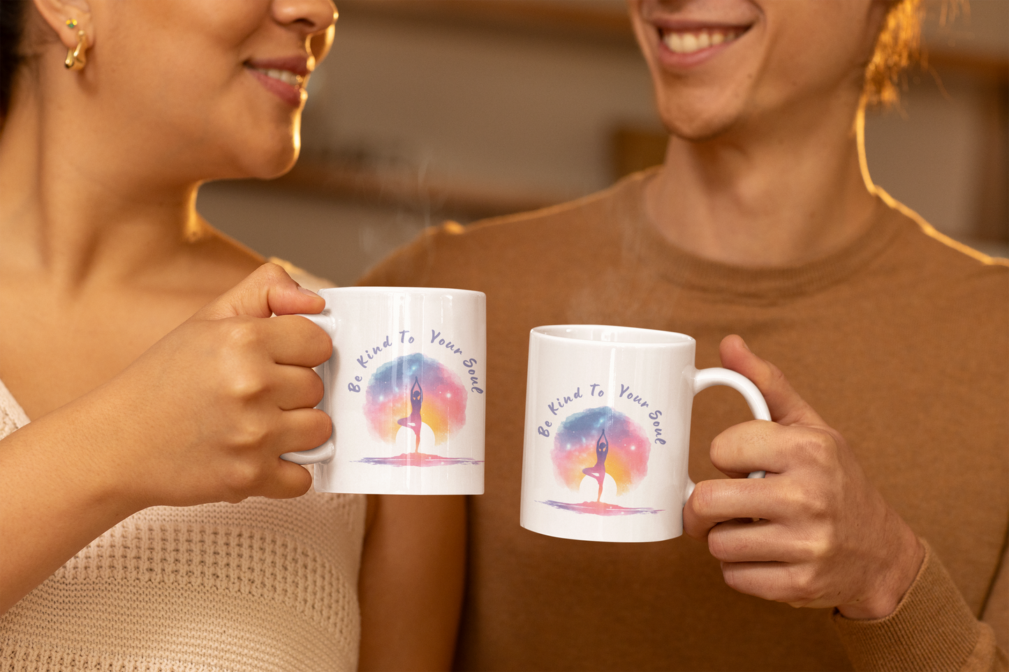 "Be Kind to Your Soul" Mindful Yoga Mug I Meditation Gift I Inspirational Coffee Cup I Self-Care Reminder I Yoga Lover's Present