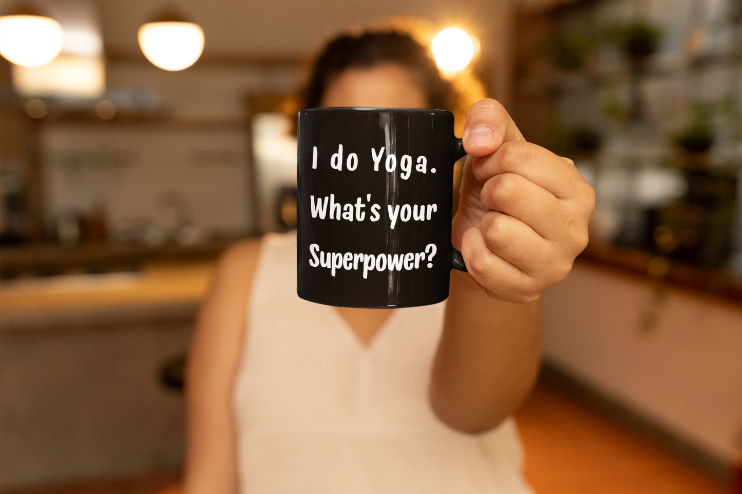 I Do Yoga. What's Your Superpower? - Funny Yoga Coffee Mug I Superpower Gift for Yoga Lovers I Inspirational Quote Mug I 11oz Black Mug I Yoga Enthusiast Gift