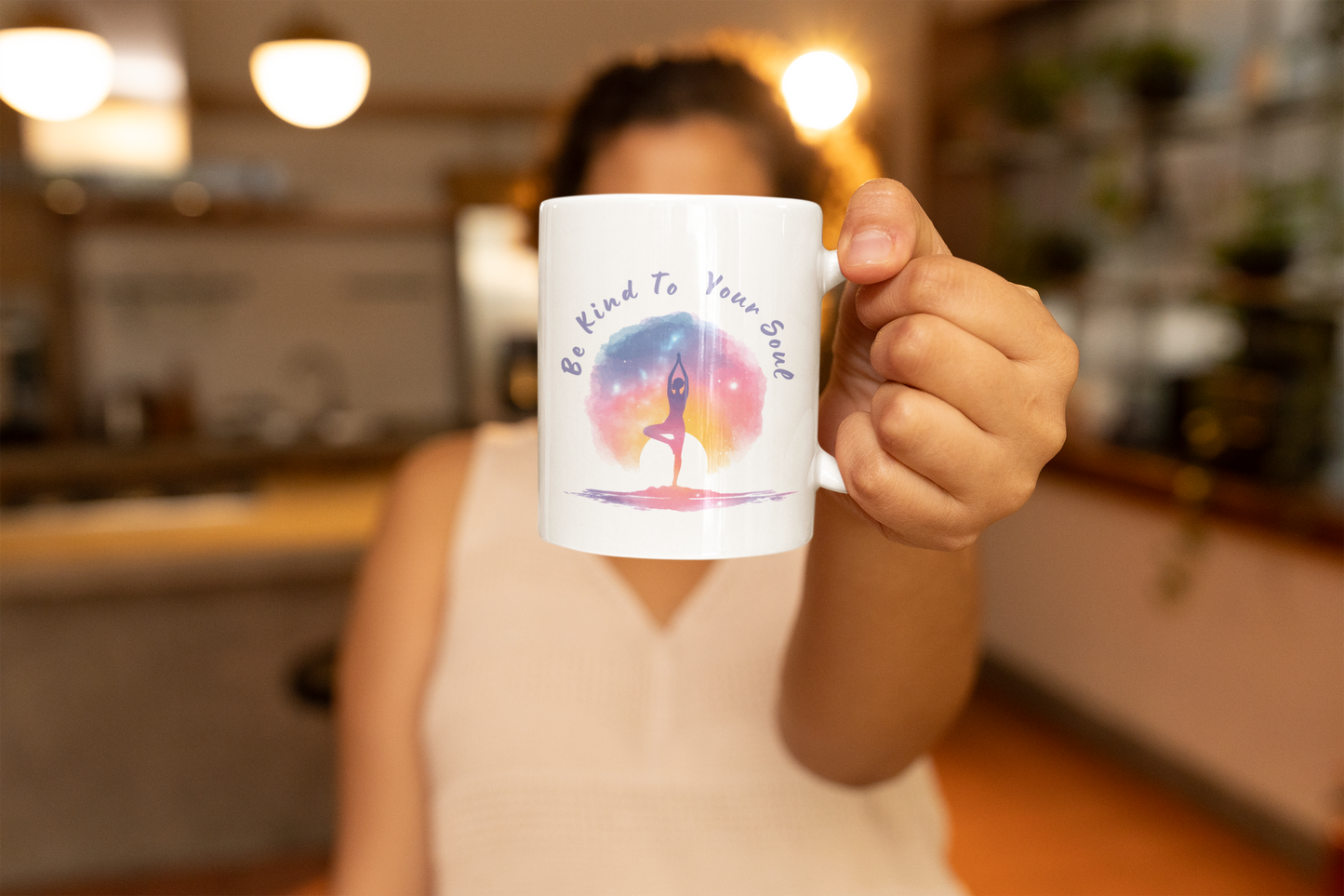 "Be Kind to Your Soul" Mindful Yoga Mug I Meditation Gift I Inspirational Coffee Cup I Self-Care Reminder I Yoga Lover's Present
