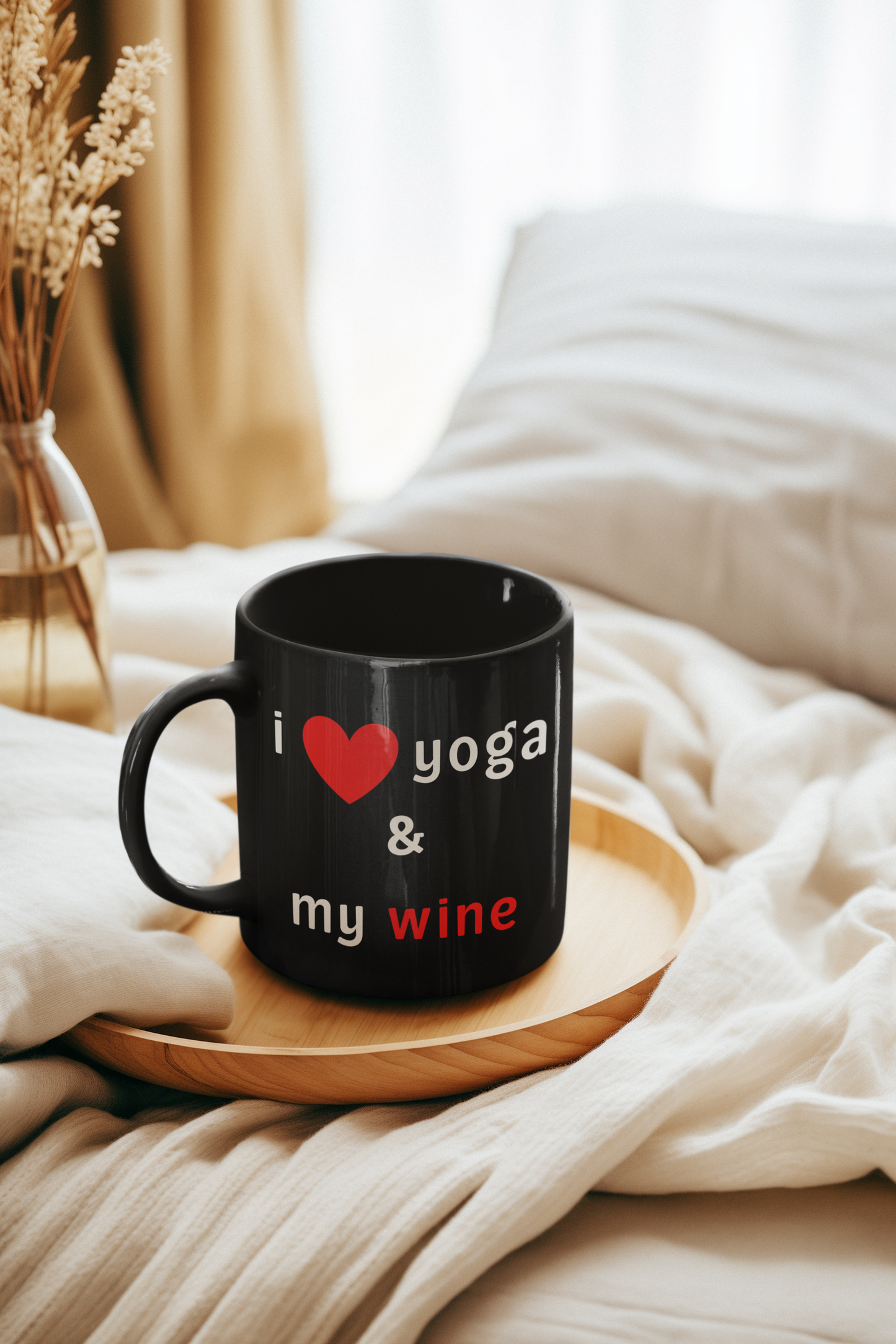 I Love Yoga & My Wine Fun Mug - Perfect Gift for Yogis I Humor Mug I Coffee Mug I Yoga Lover Gift I Self-Care Mug