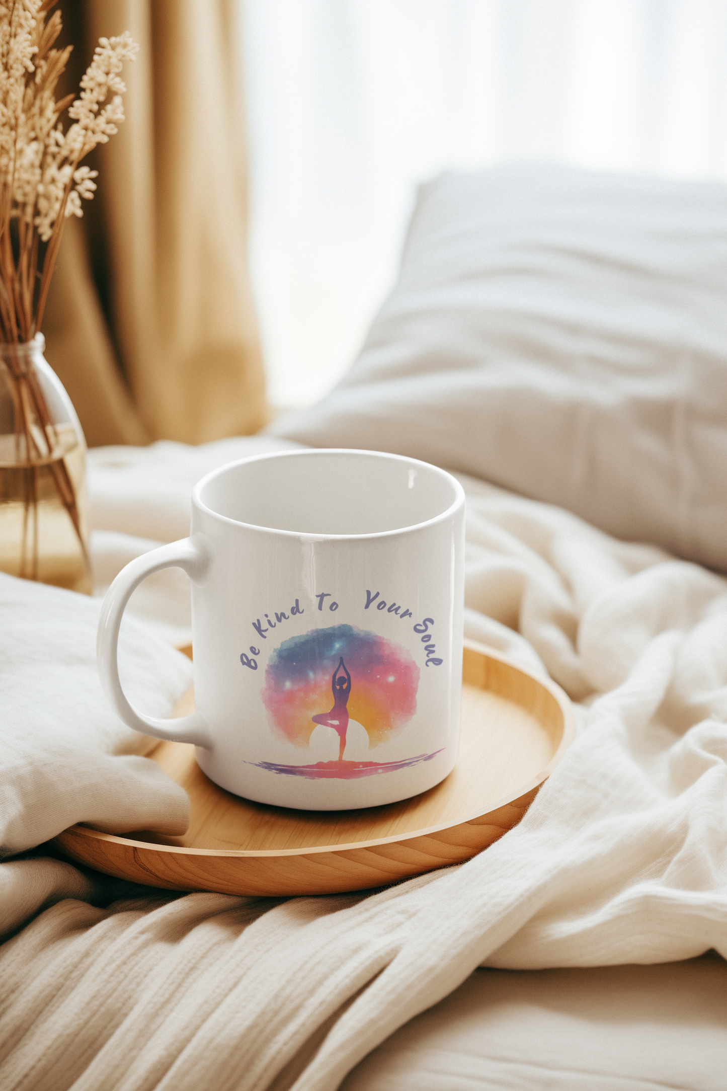 "Be Kind to Your Soul" Mindful Yoga Mug I Meditation Gift I Inspirational Coffee Cup I Self-Care Reminder I Yoga Lover's Present