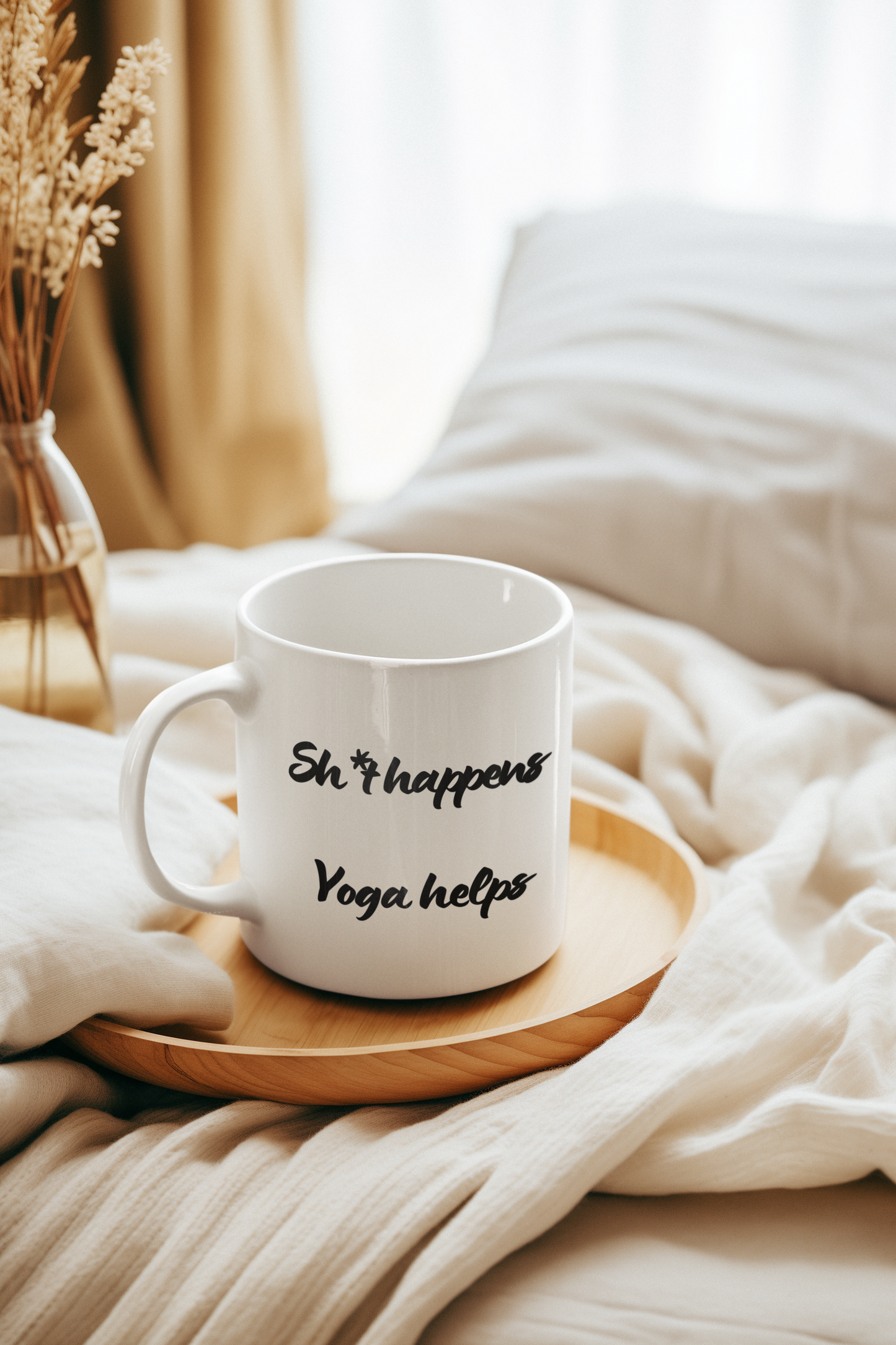 Sh*t Happens Yoga Helps - Motivational Coffee Mug I Funny Yoga Mug I Inspirational Gift I Office Drinkware I Self-Care Mug