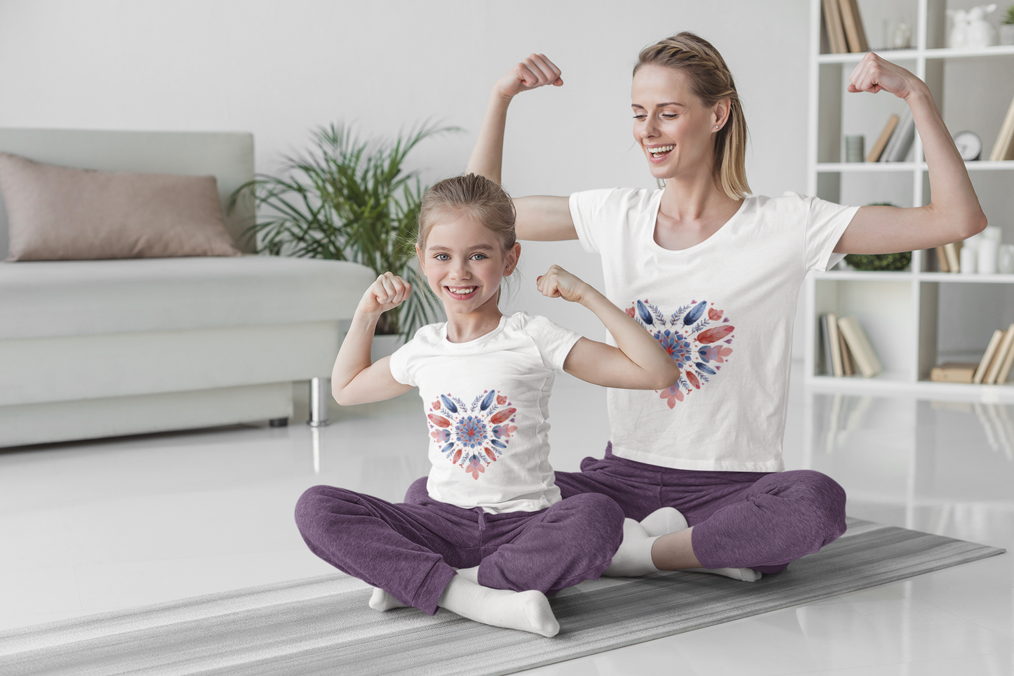 Heart Mandala Youth Tee for Yoga - Summer T-Shirt I Kids Gift I Valentine's Day Apparel I Cute Graphic Tee I Fun Playwear